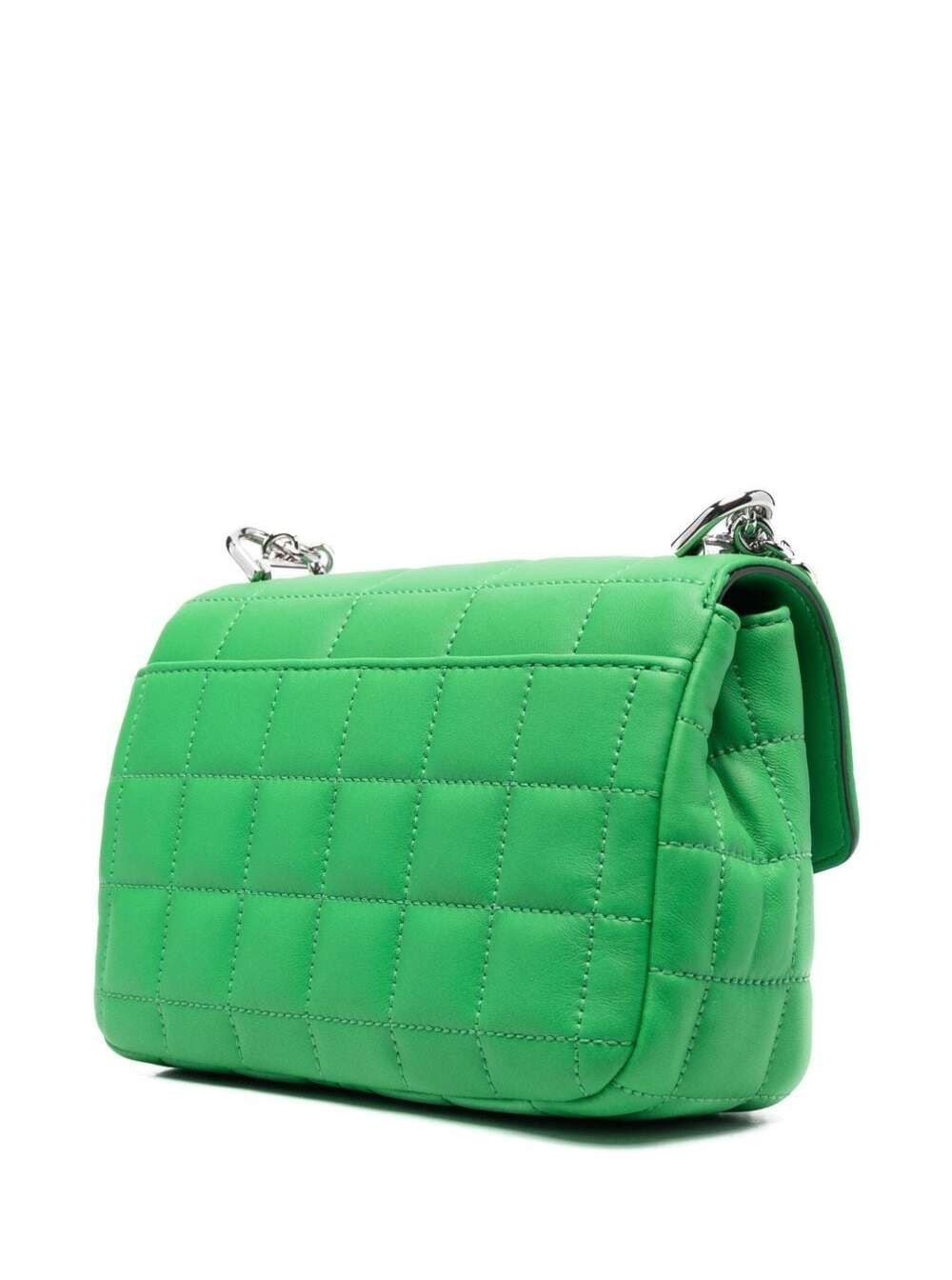 Shop Michael Michael Kors Green Soho Quilted Shoulder Bag In Leather Woman