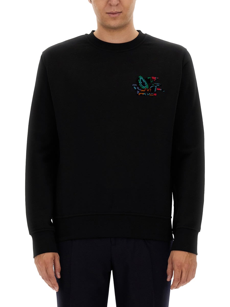 Shop Etro Sweatshirt With Pegasus In Black