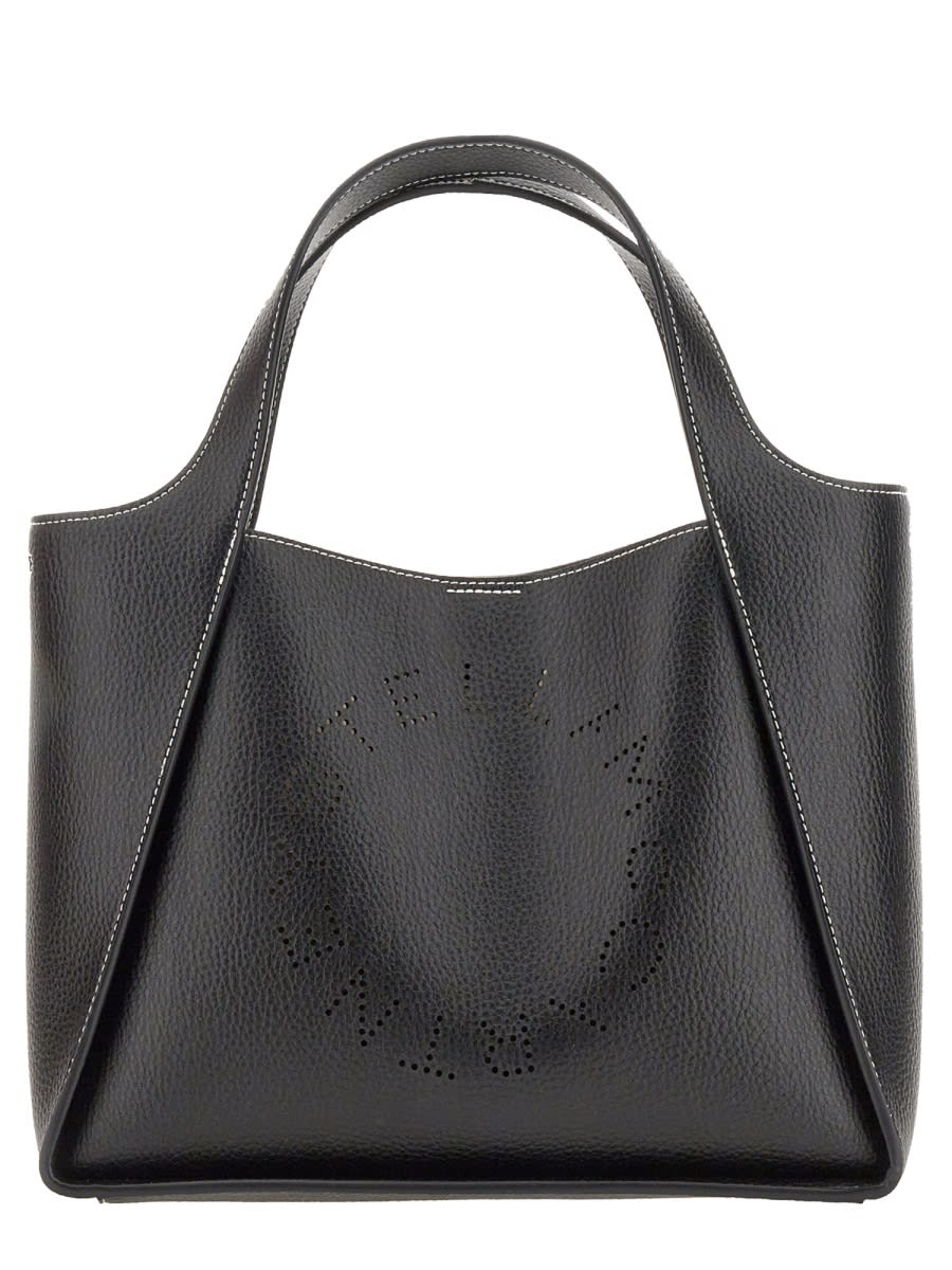 Stella Mccartney Structured Shoulder Bag With Double Handle In Black