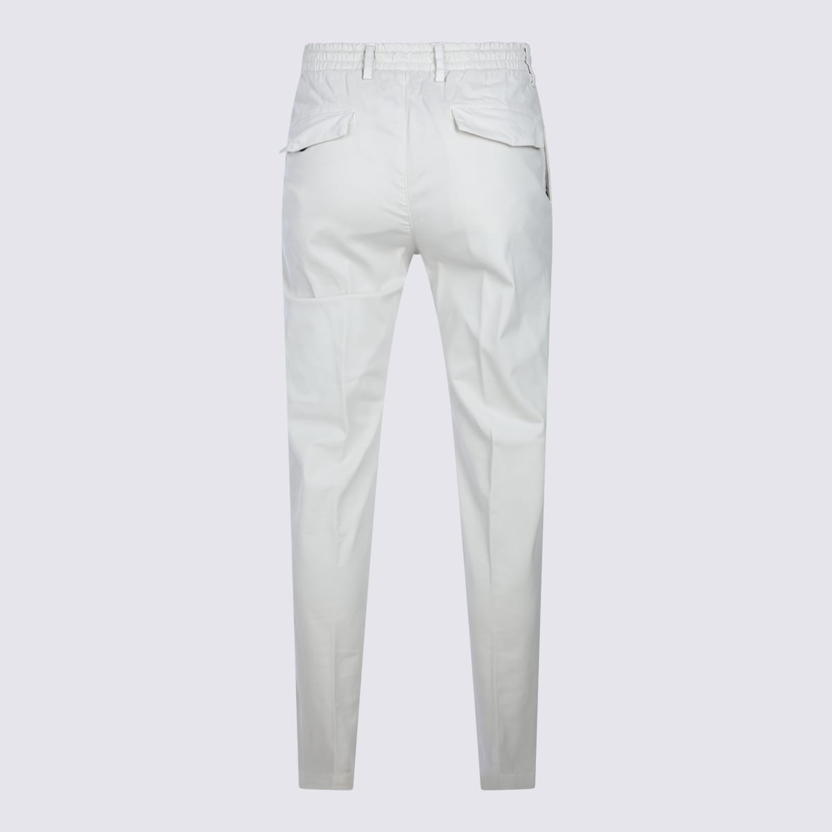 Eleventy Trousers Featuring Elastic Waistband And Pockets In White