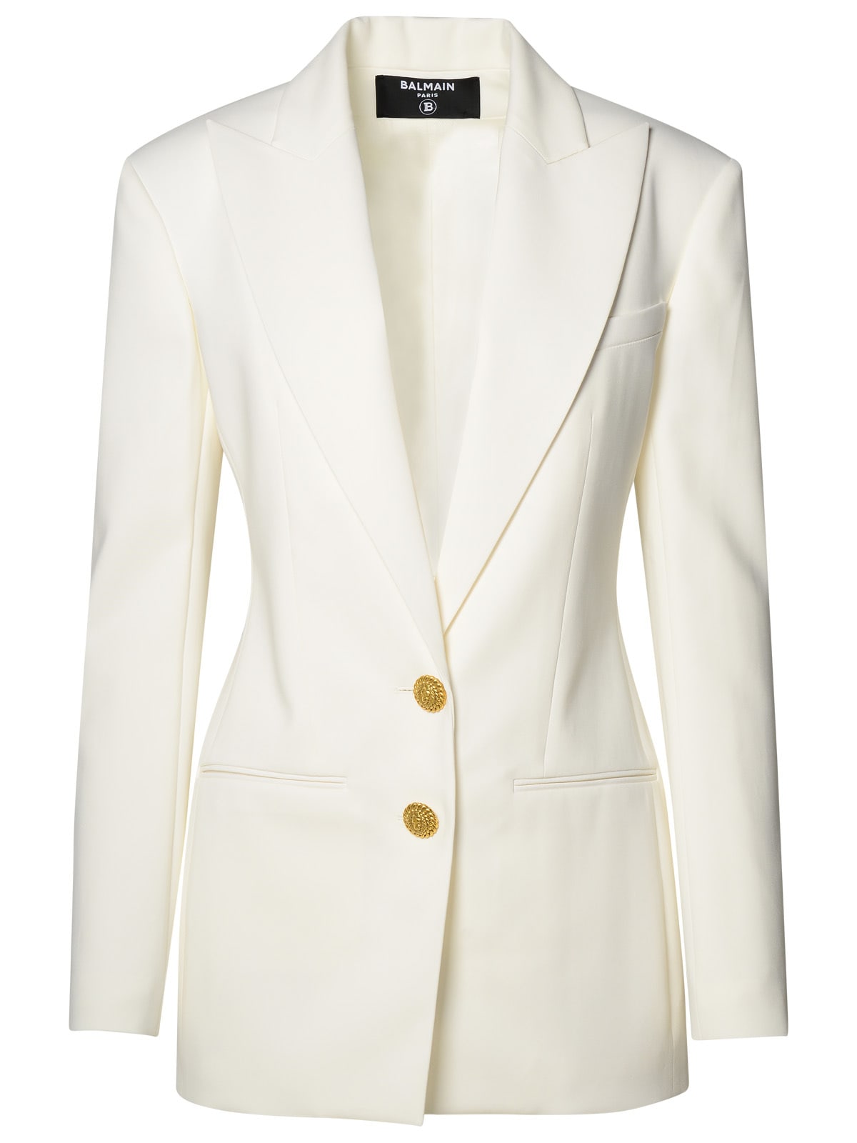 Shop Balmain White Viscose Jacket