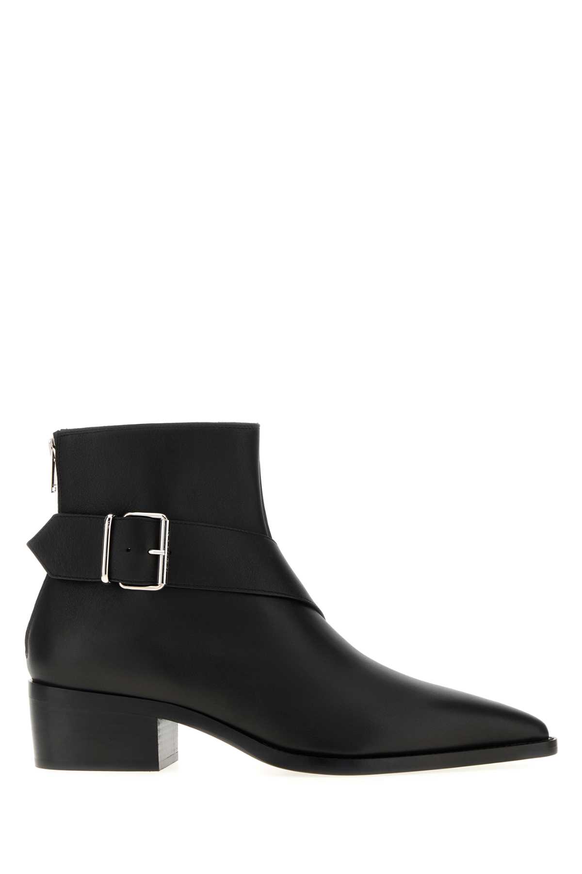 Alexander Mcqueen Ankle Boots With Block Heel And Buckle In Black
