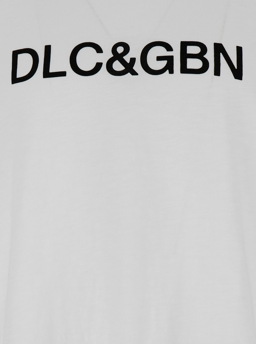 Shop Dolce & Gabbana White Crewneck T-shirt With Contrasting Logo In Cotton Man