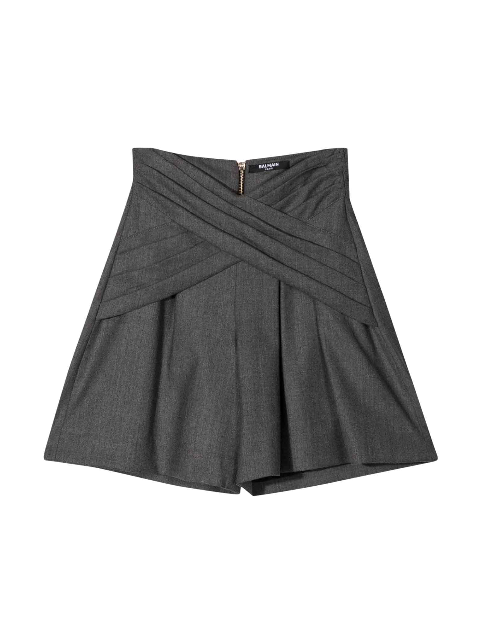 Balmain Gray Bermuda Shorts