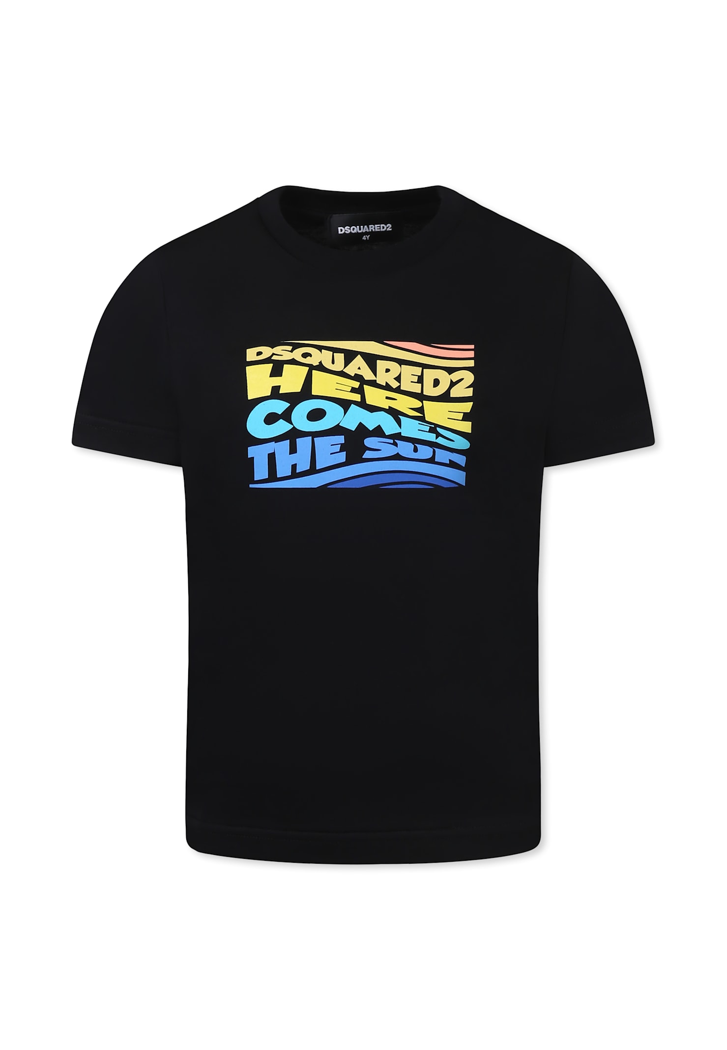 Dsquared2 Black T-shirt For Boy With Logo In Black
