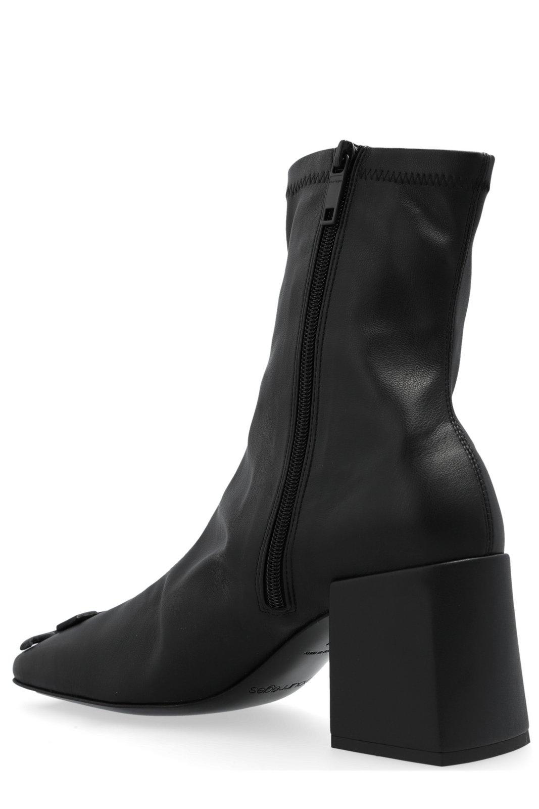 Shop Courrèges Reedition Sqaure Toe Boots In Nero