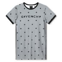 Shop Givenchy Black Dress For Girl With All-over Logo