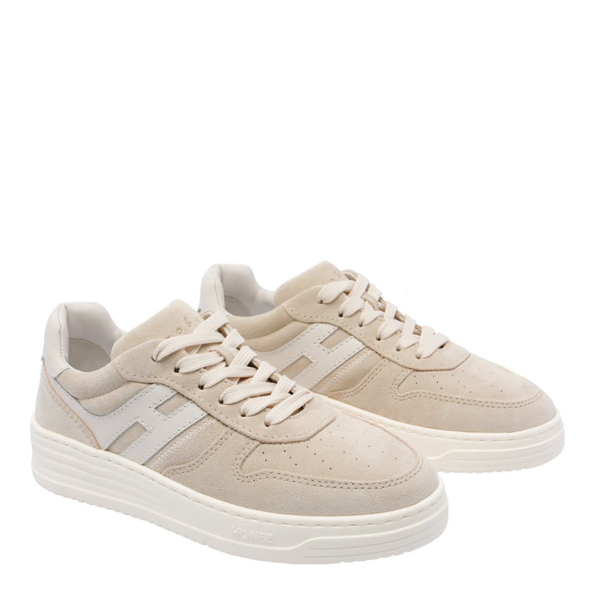 Hogan Low Top Platform Sneakers With H Logo In Neutral