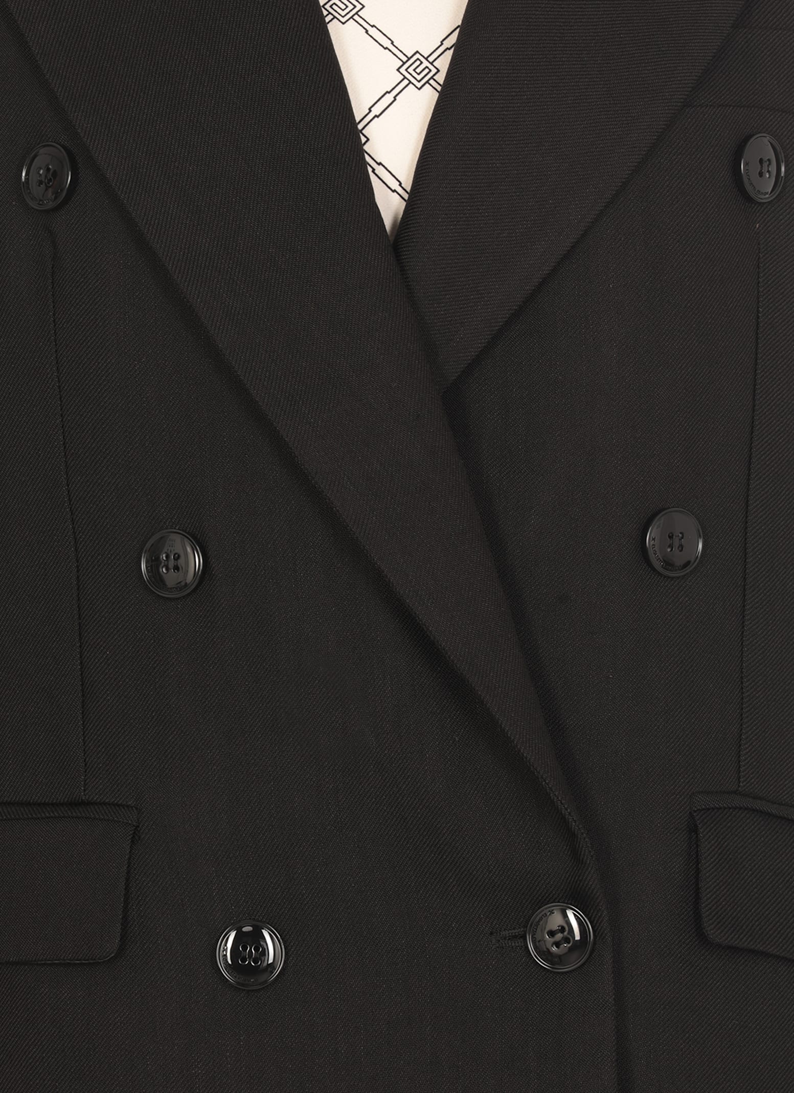 Elisabetta Franchi Double-breasted Crpe Satin Blazer