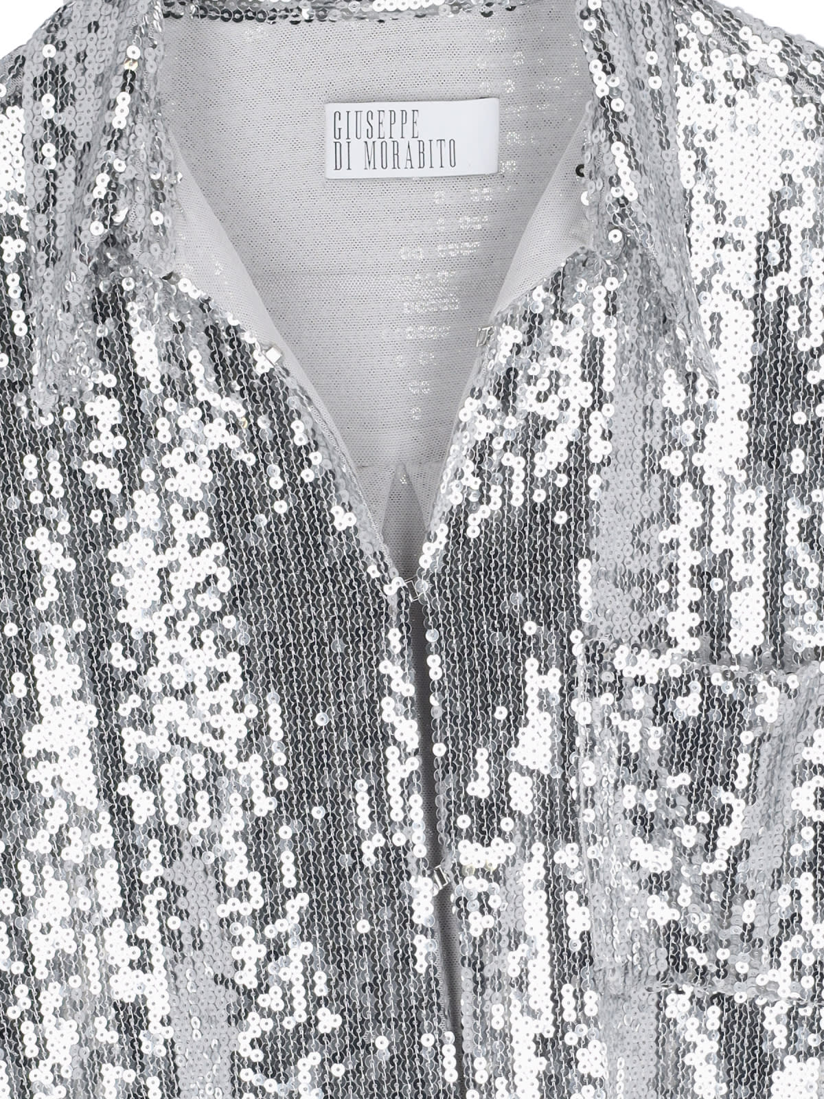 Giuseppe Di Morabito Sequin Embellished Collared Neck Long Sleeves Top
