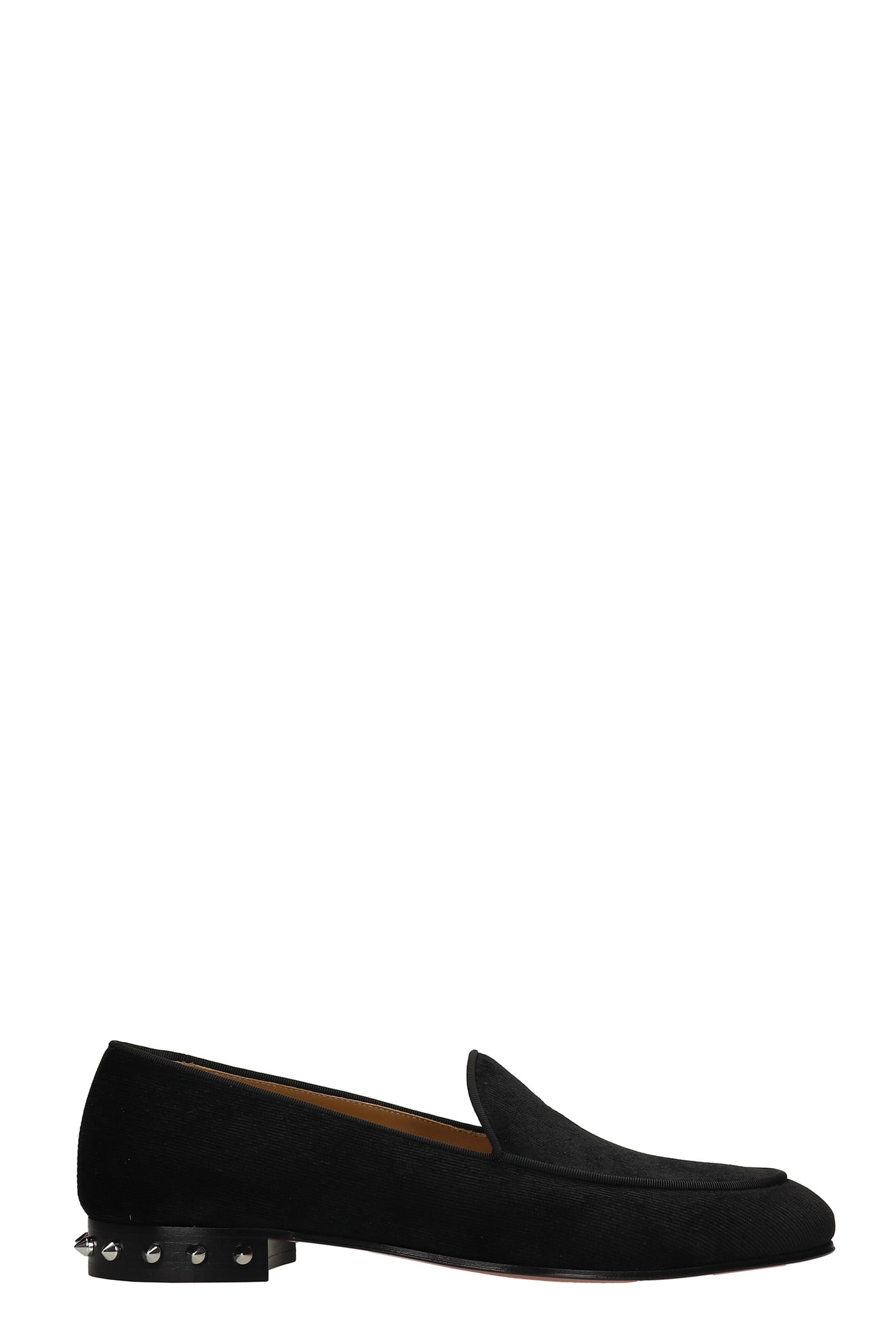 Christian Louboutin Nilou Flat Loafers In Black Canvas