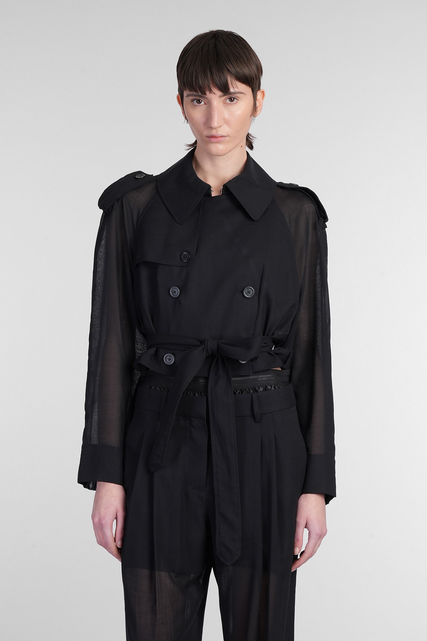 Trench In Black Wool