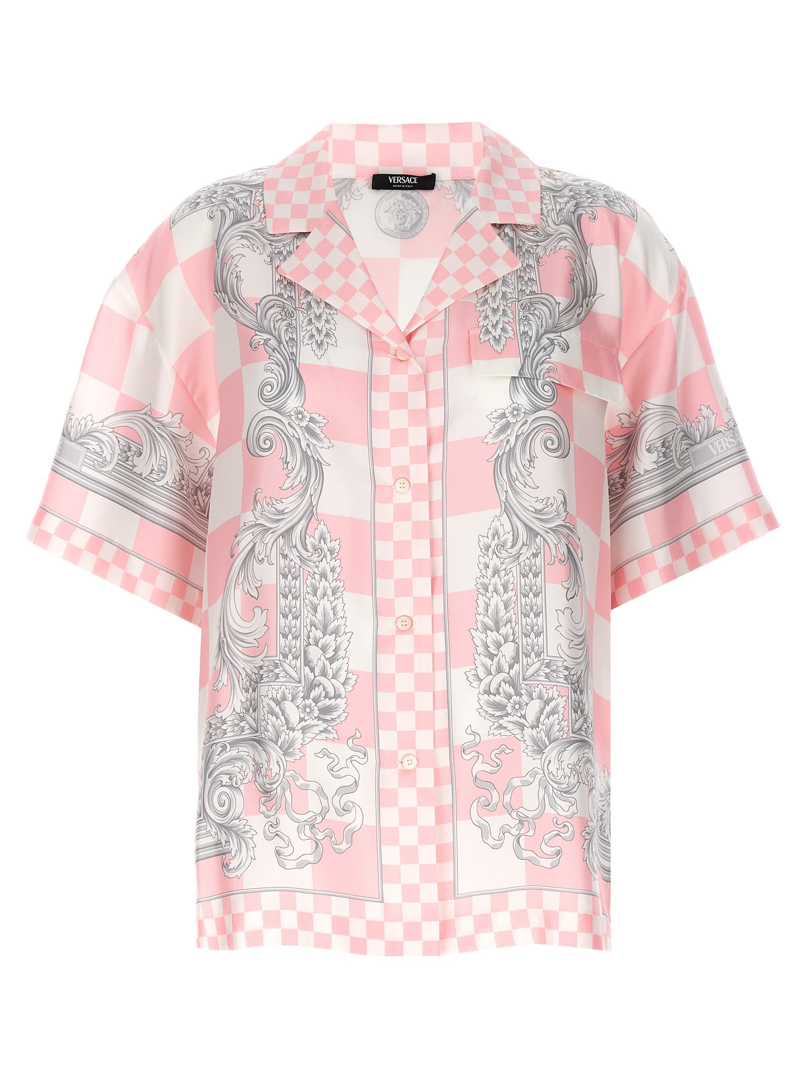 Shop Versace Medusa Contrasto Shirt In Pink