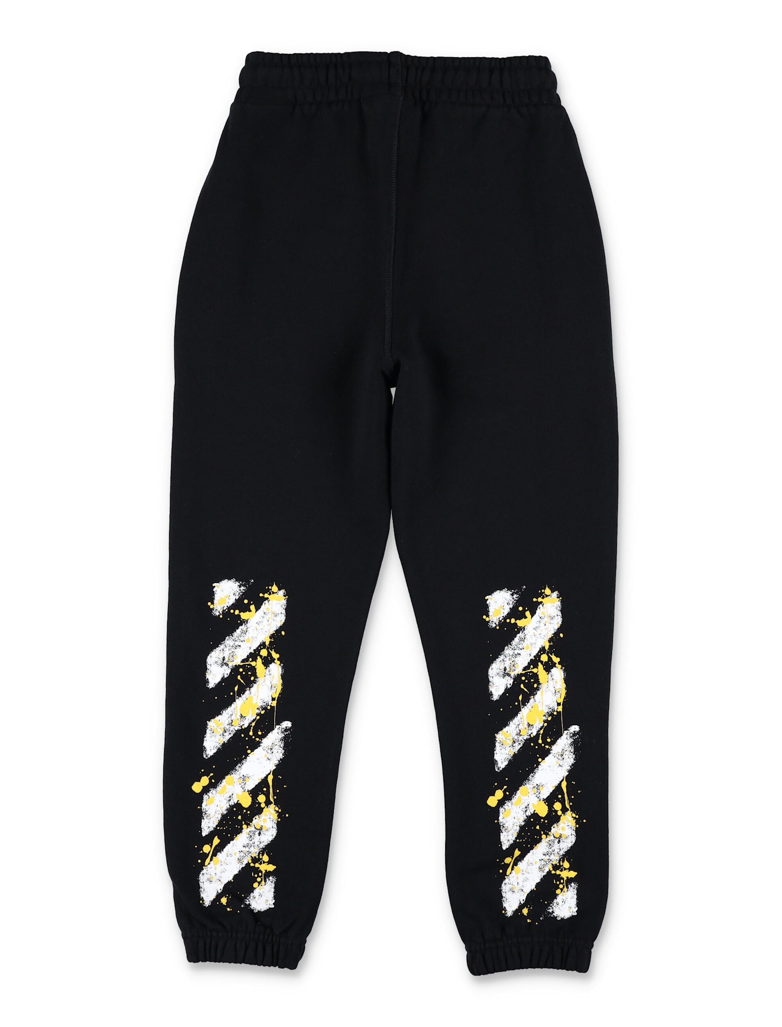Off-white Black Diagonal Splat Logo Jogging Trousers In Black