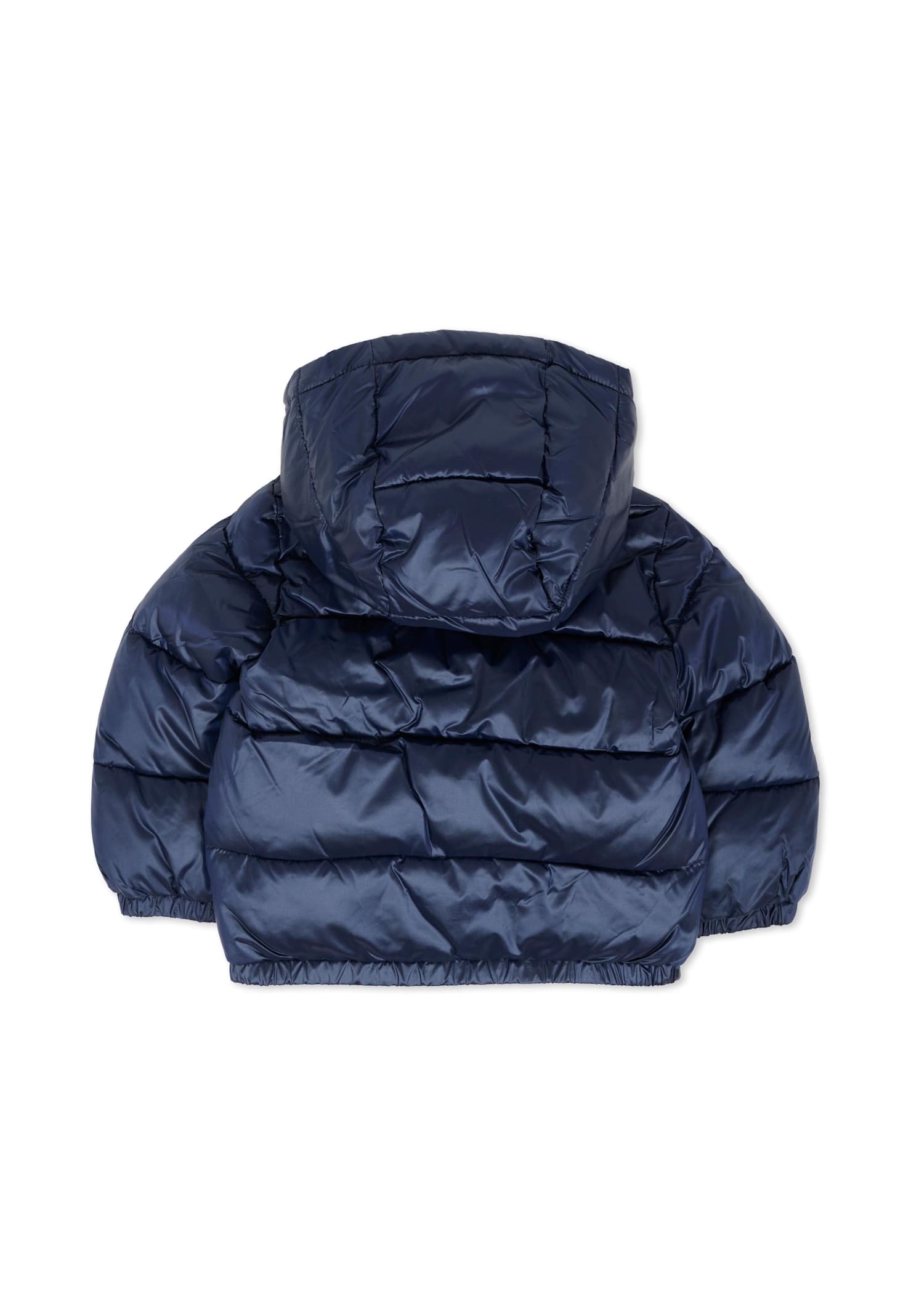 Moschino Blue Down Jacket For Babykids With Teddy Bear In Blue
