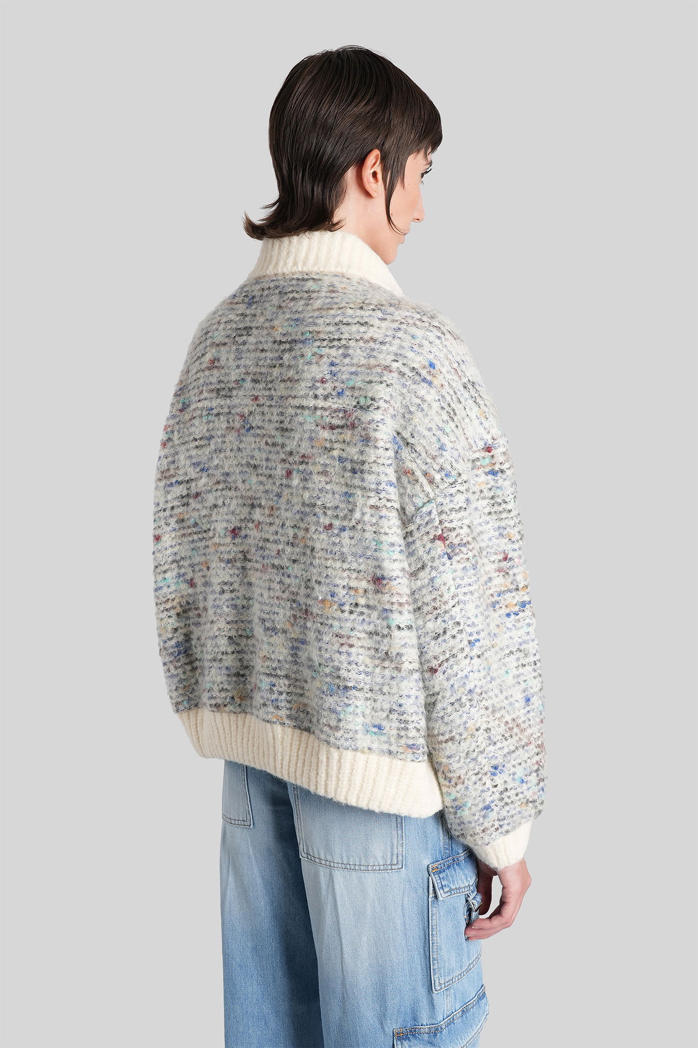 Iro Simone Casual Jacket In Multicolor Acrylic In Gray
