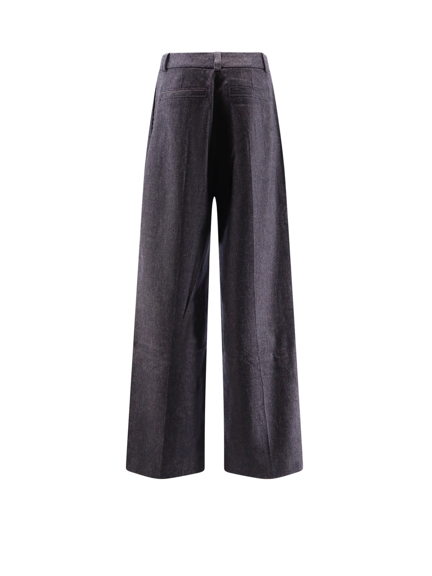 Hugo Boss Tailored Wide Leg Trousers Featuring Pockets In Blue