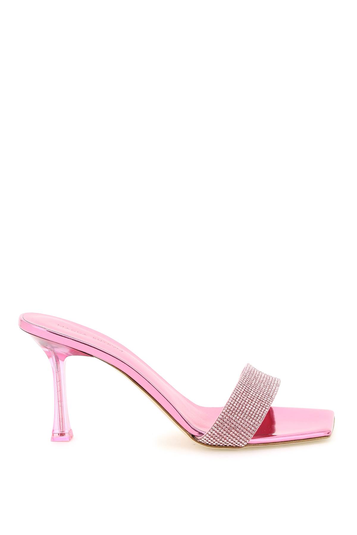 Shop Magda Butrym Mules With Rhinestones In Pink Strap (pink)
