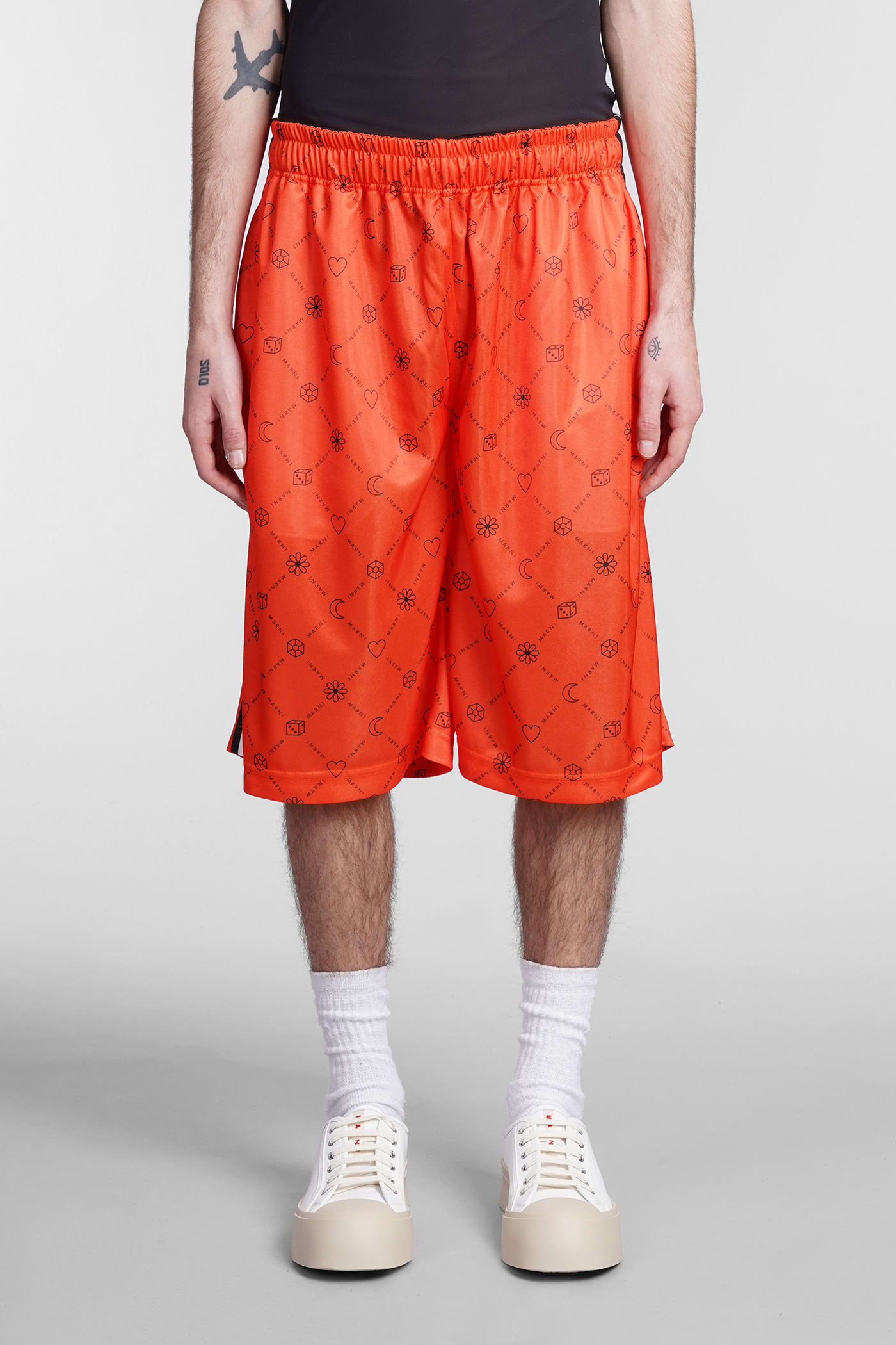 MARNI SHORTS IN ORANGE POLYESTER