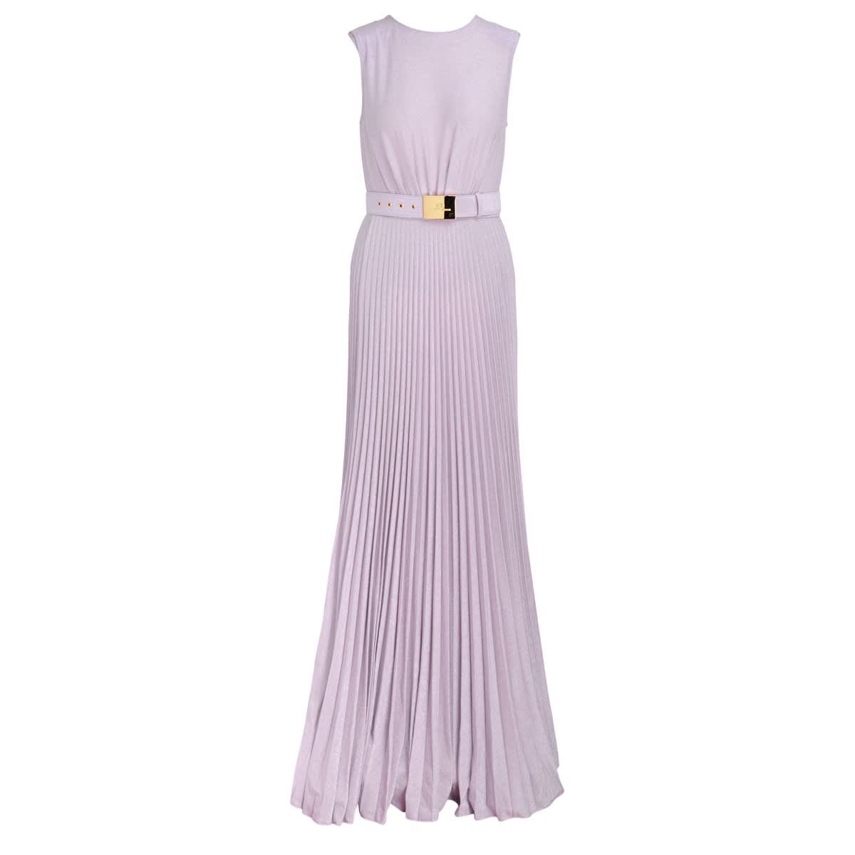 Elisabetta Franchi Red Carpet Lavender Dress With Pleated Skirt