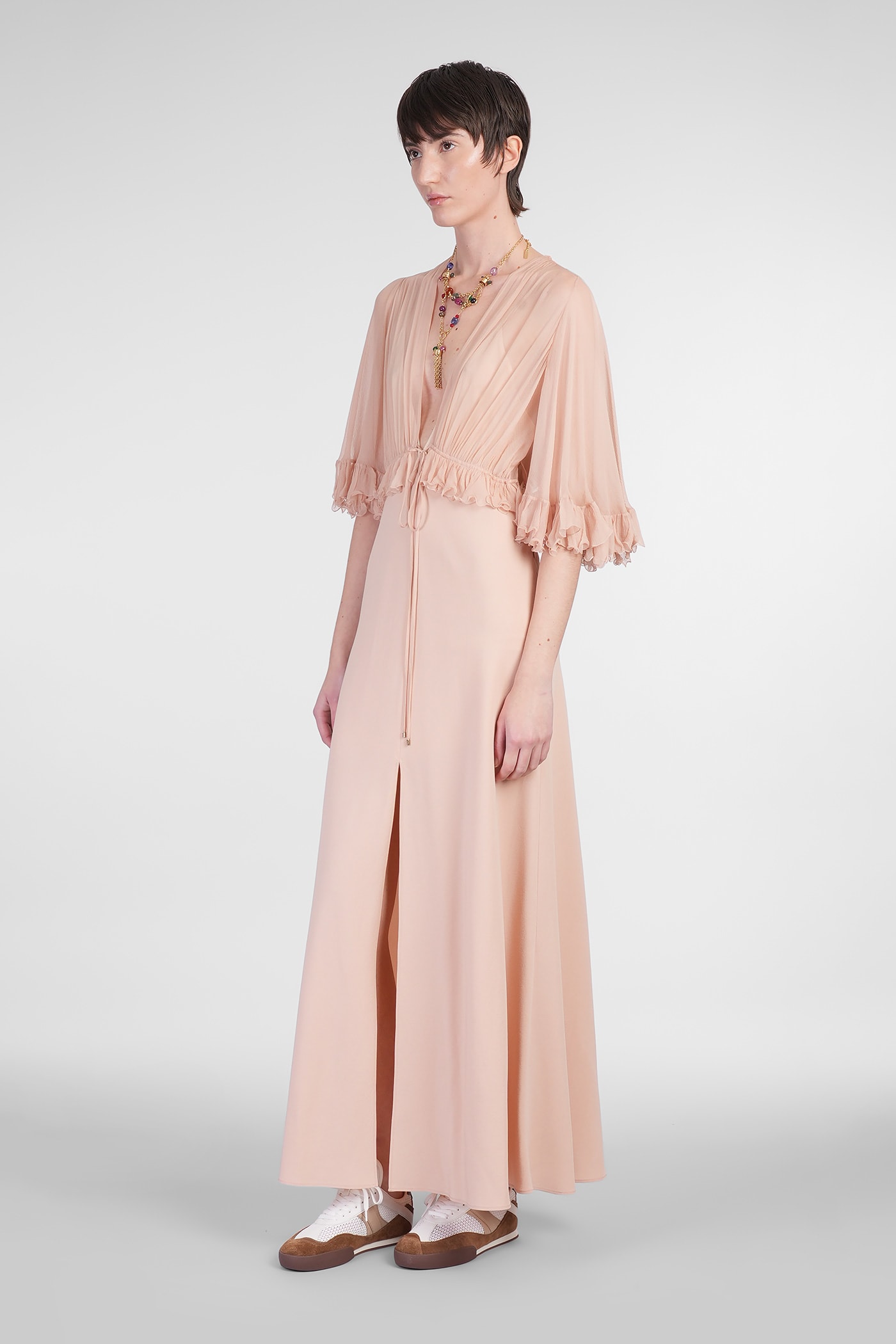 Shop Chloé Dress In Rose-pink Silk