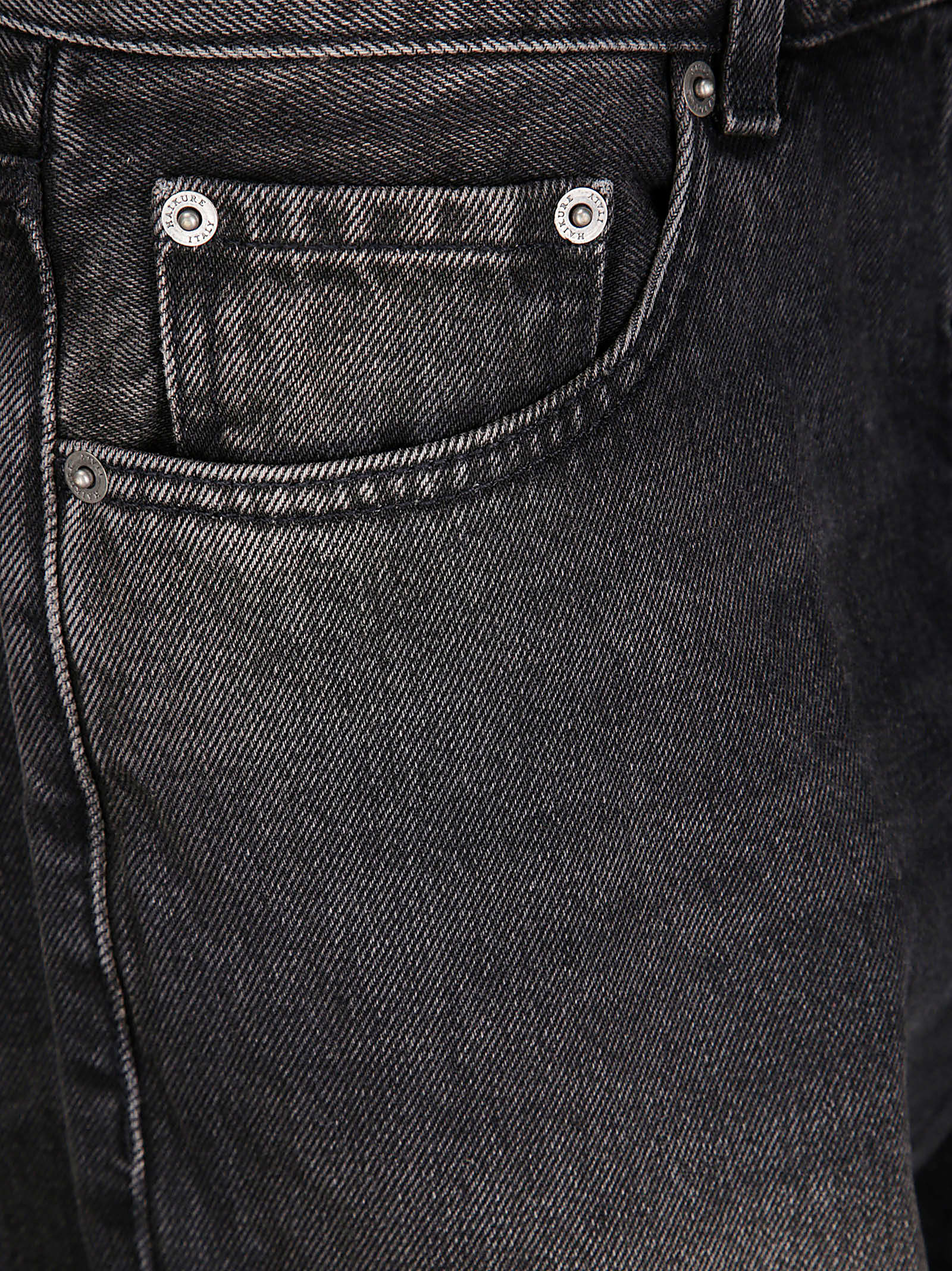 Haikure High-waisted Wide-leg Jeans With Vintage Faded Finish In Black