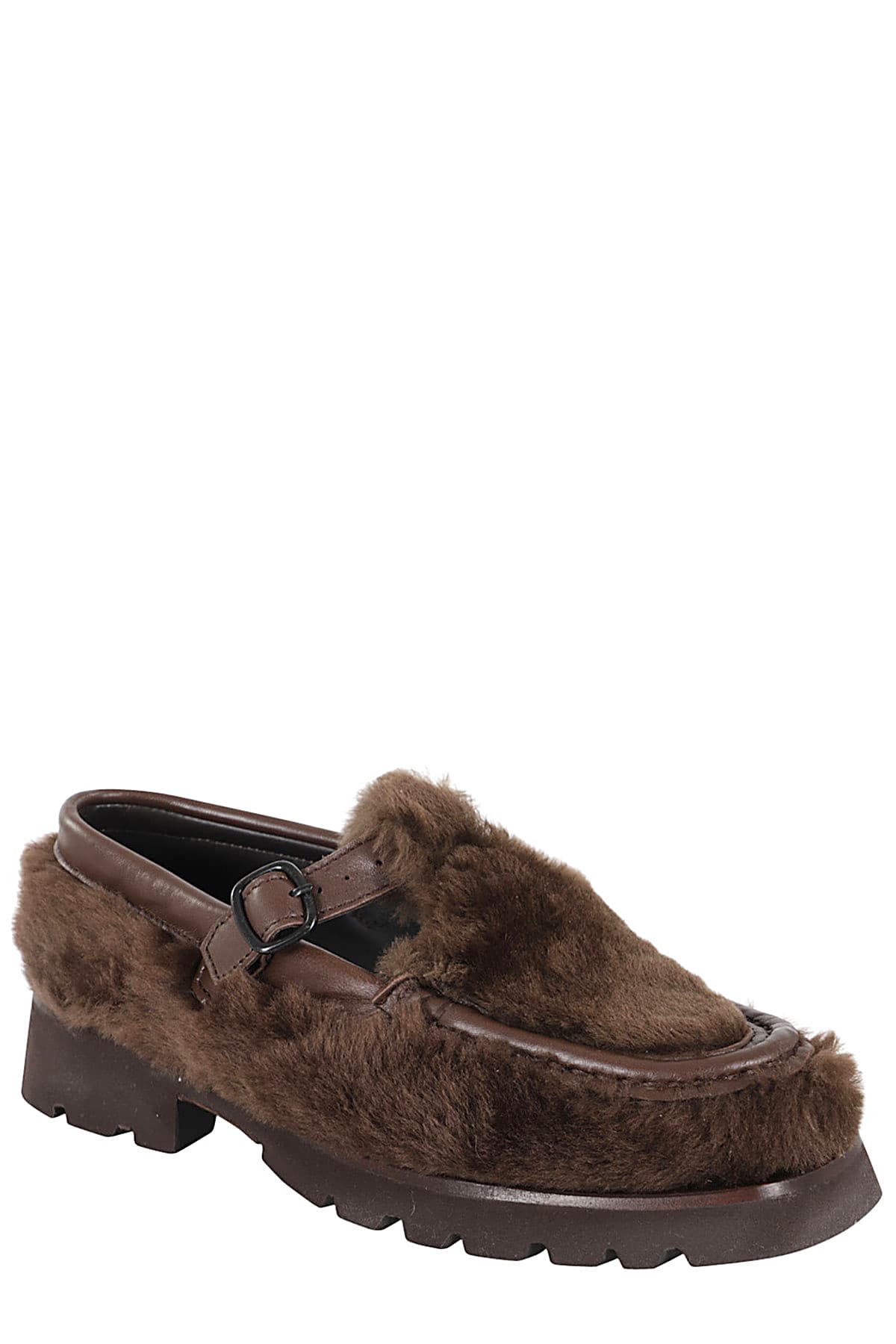 Hereu Alber Shearling Loafers In Forest Brown