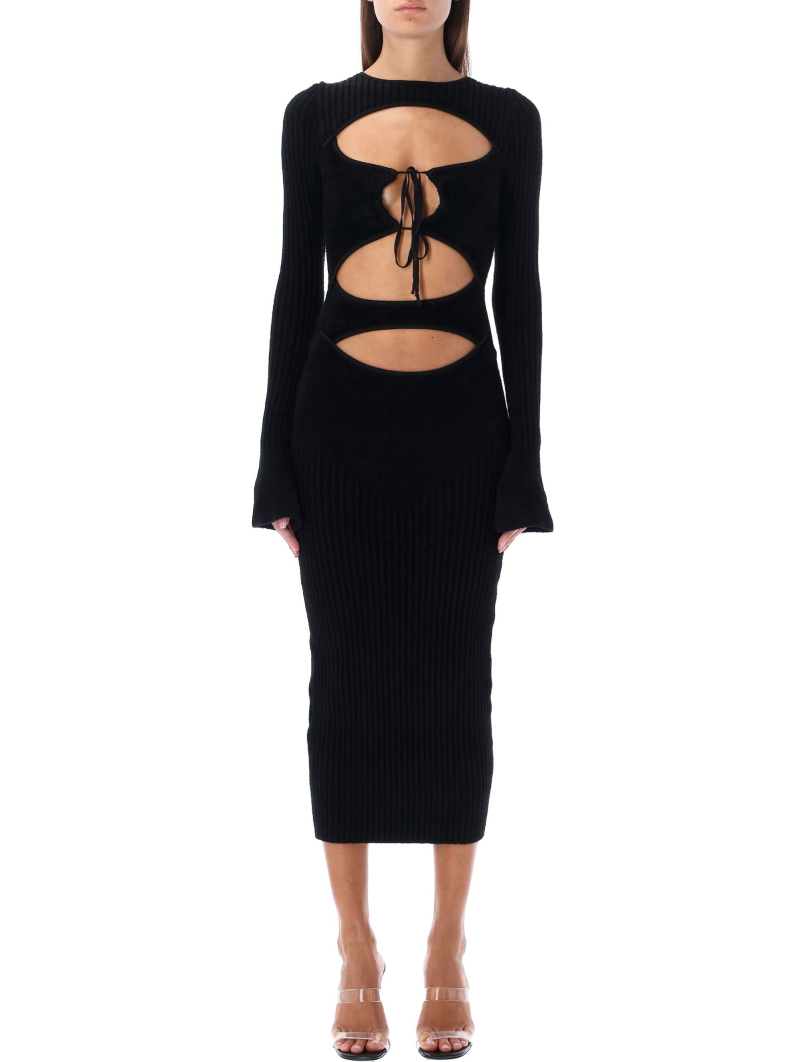 ANDREADAMO Cut-out Velvet Midi Dress