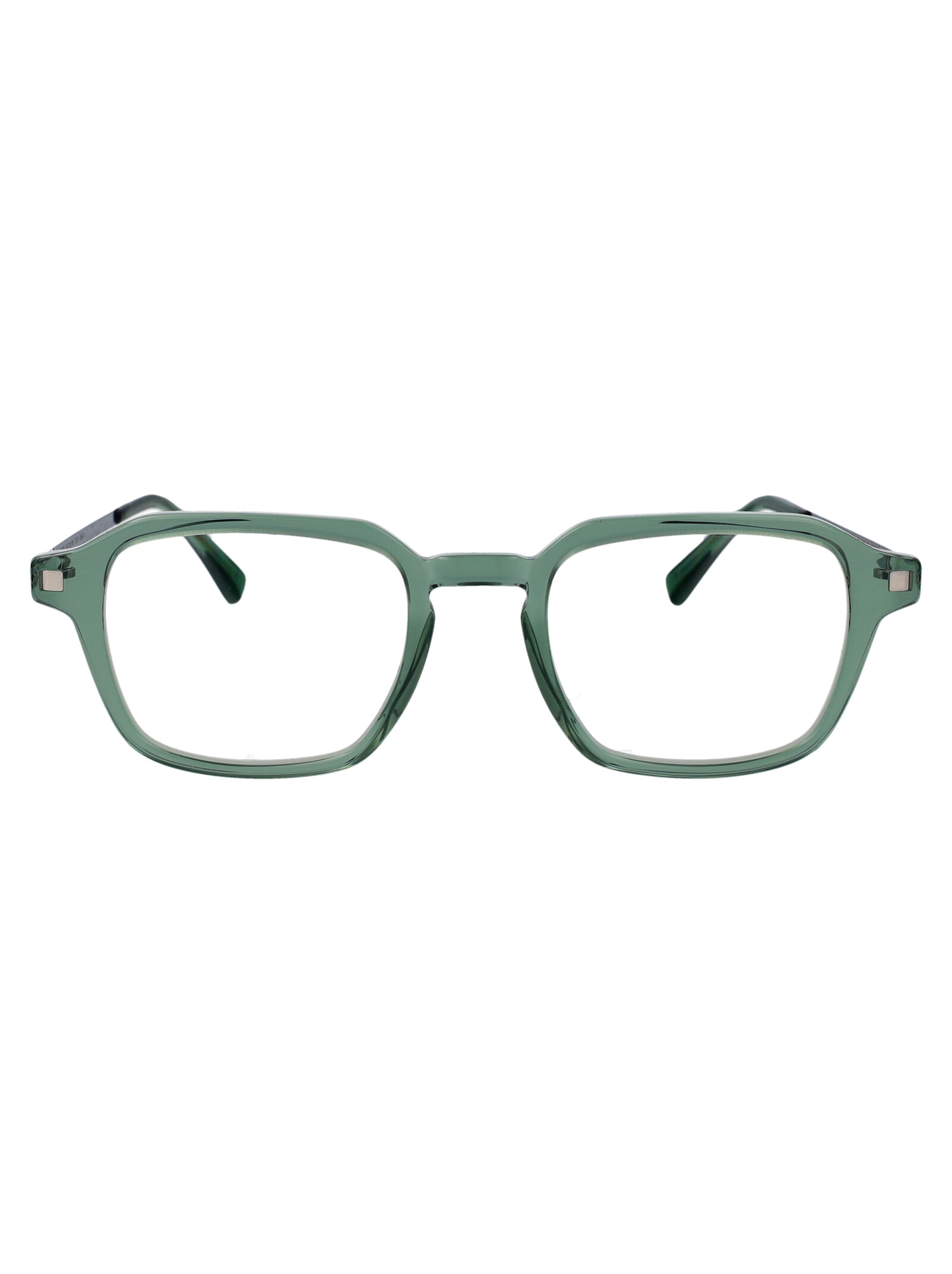 Shop Mykita Yukon Glasses In C191-cypress Green/shiny Silve