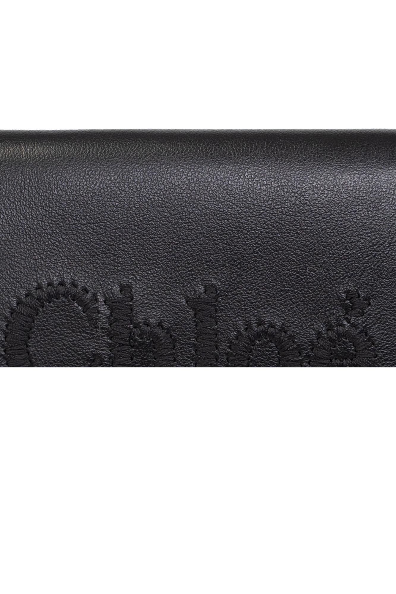 Shop Chloé Leather Wallet With Logo In Black
