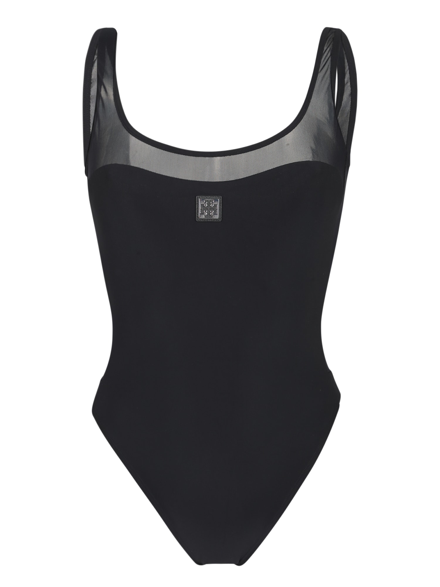 Black Mesh Tank Swimsuit