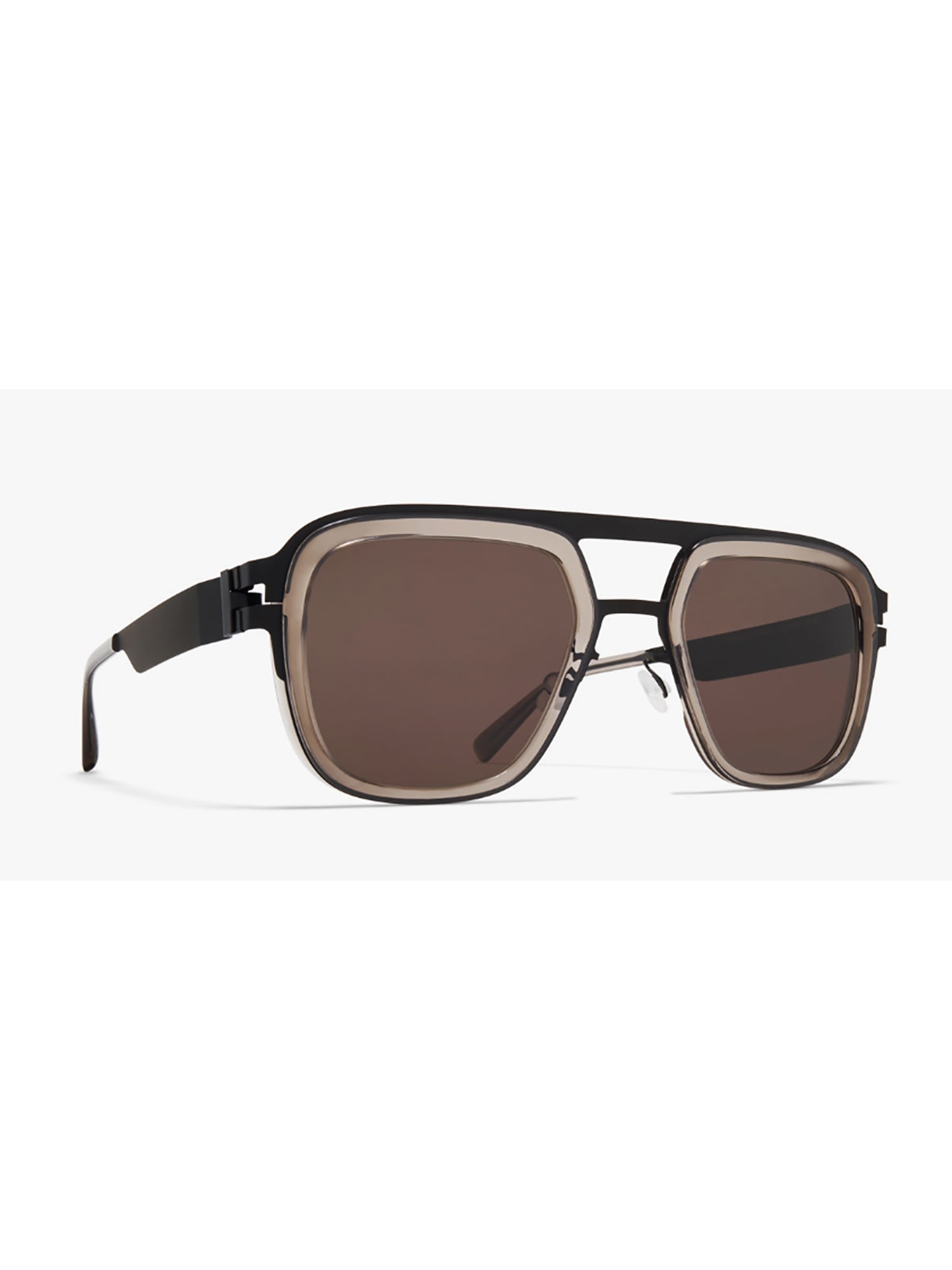 Shop Mykita Knox Sunglasses In Black/clear Ash