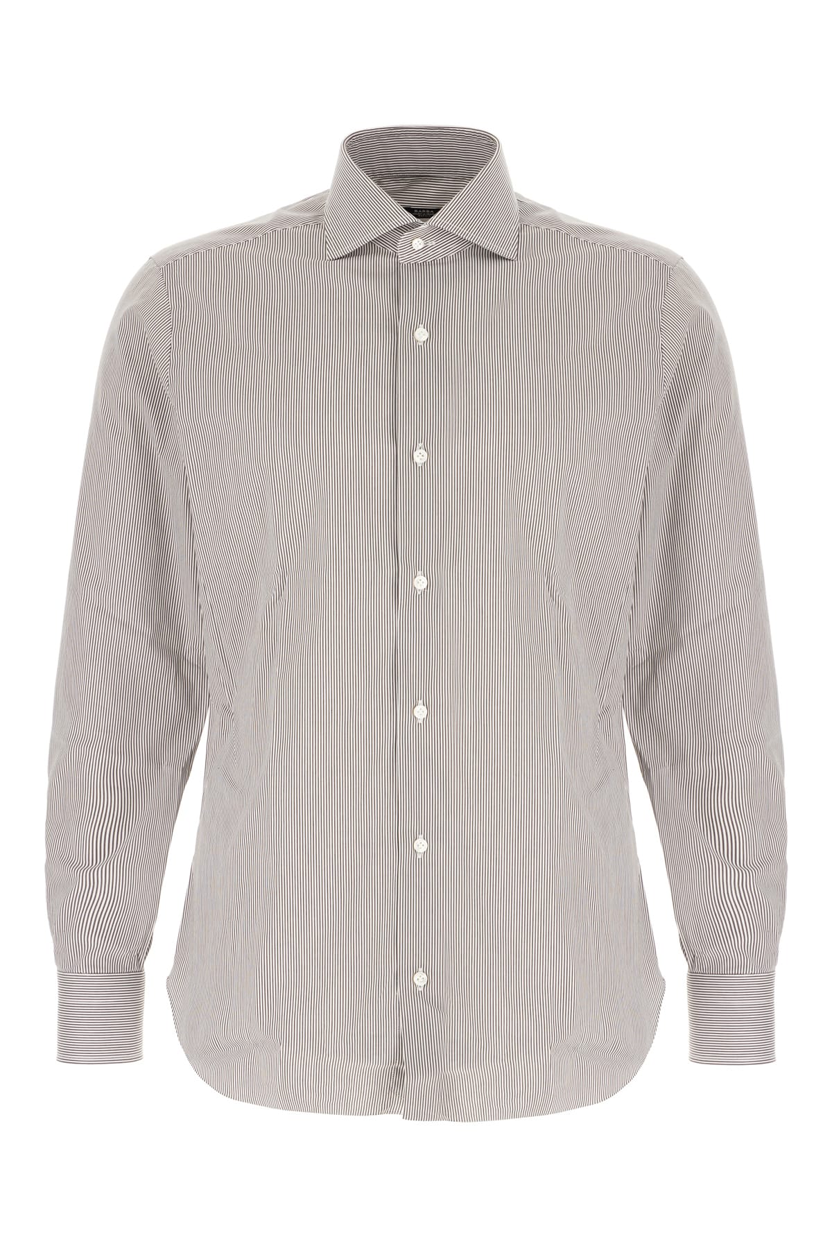Barba Napoli Printed Poplin Shirt In Neutral