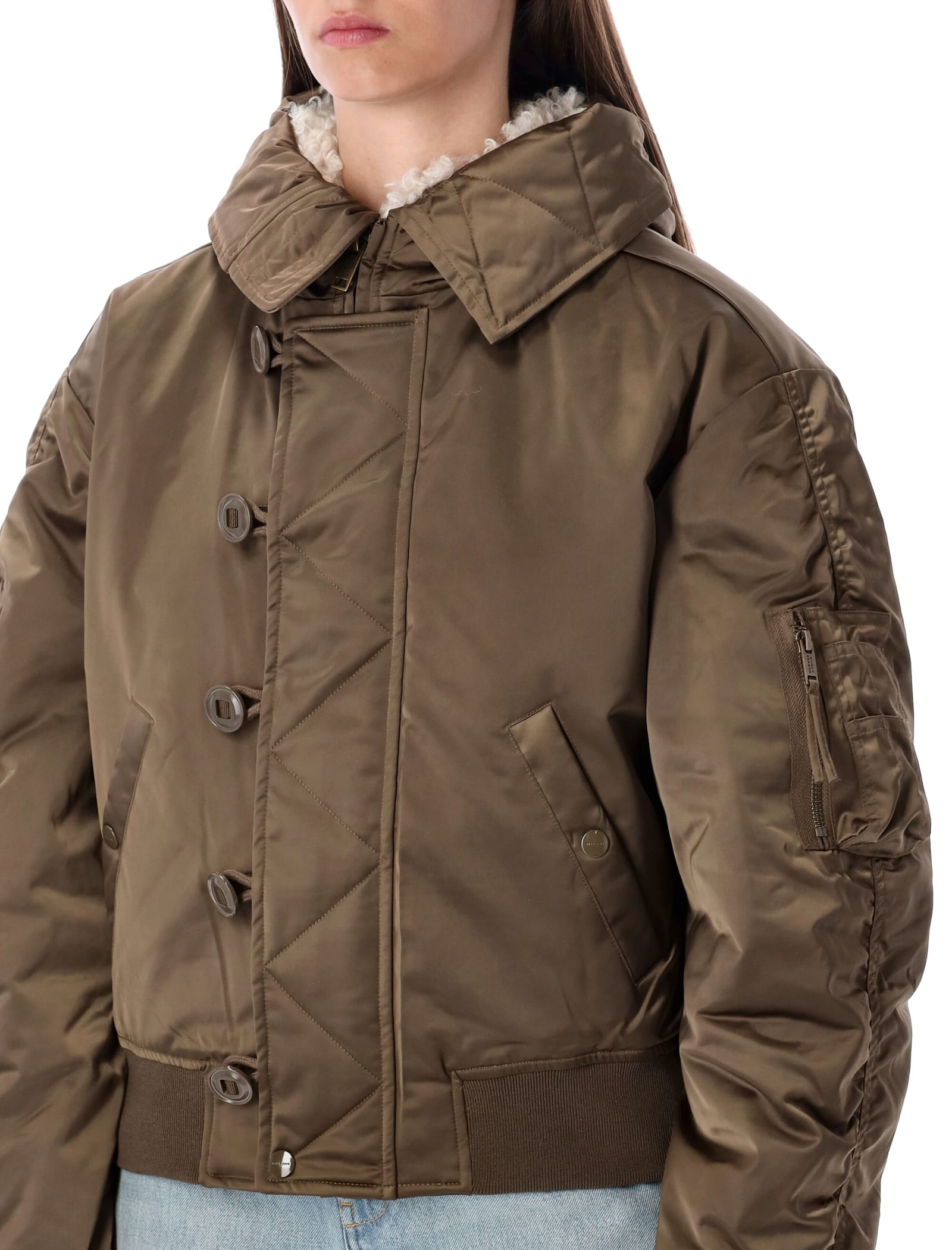 Isabel Marant Étoile Marant Étoile Elisa Short Quilted Satin Jacket In Brown