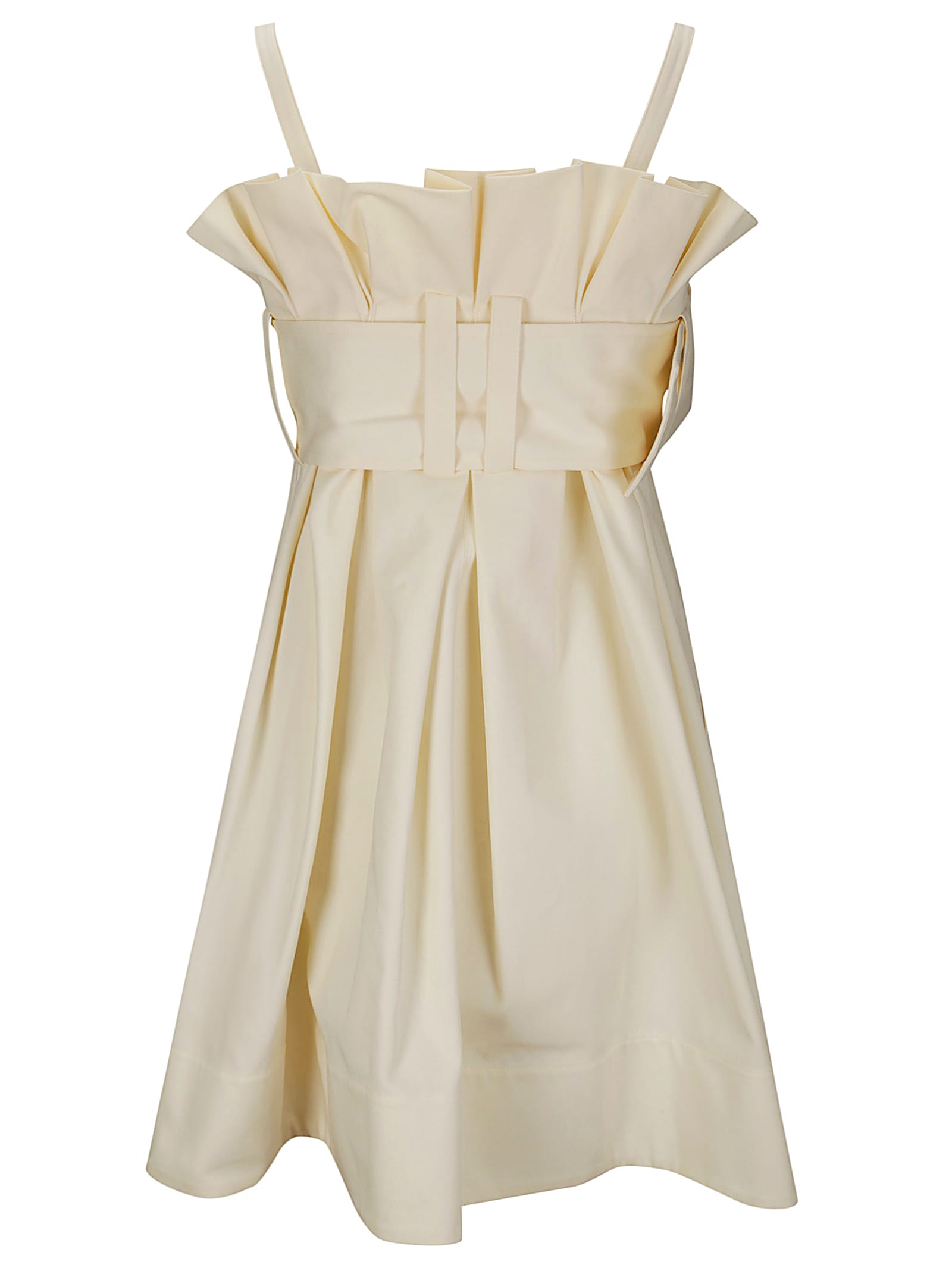 Jw Anderson Short Cotton Dress In Folds