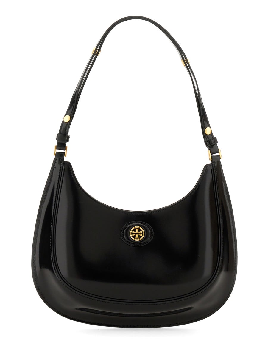 Shop Tory Burch Robinson Crescent Bag In Black