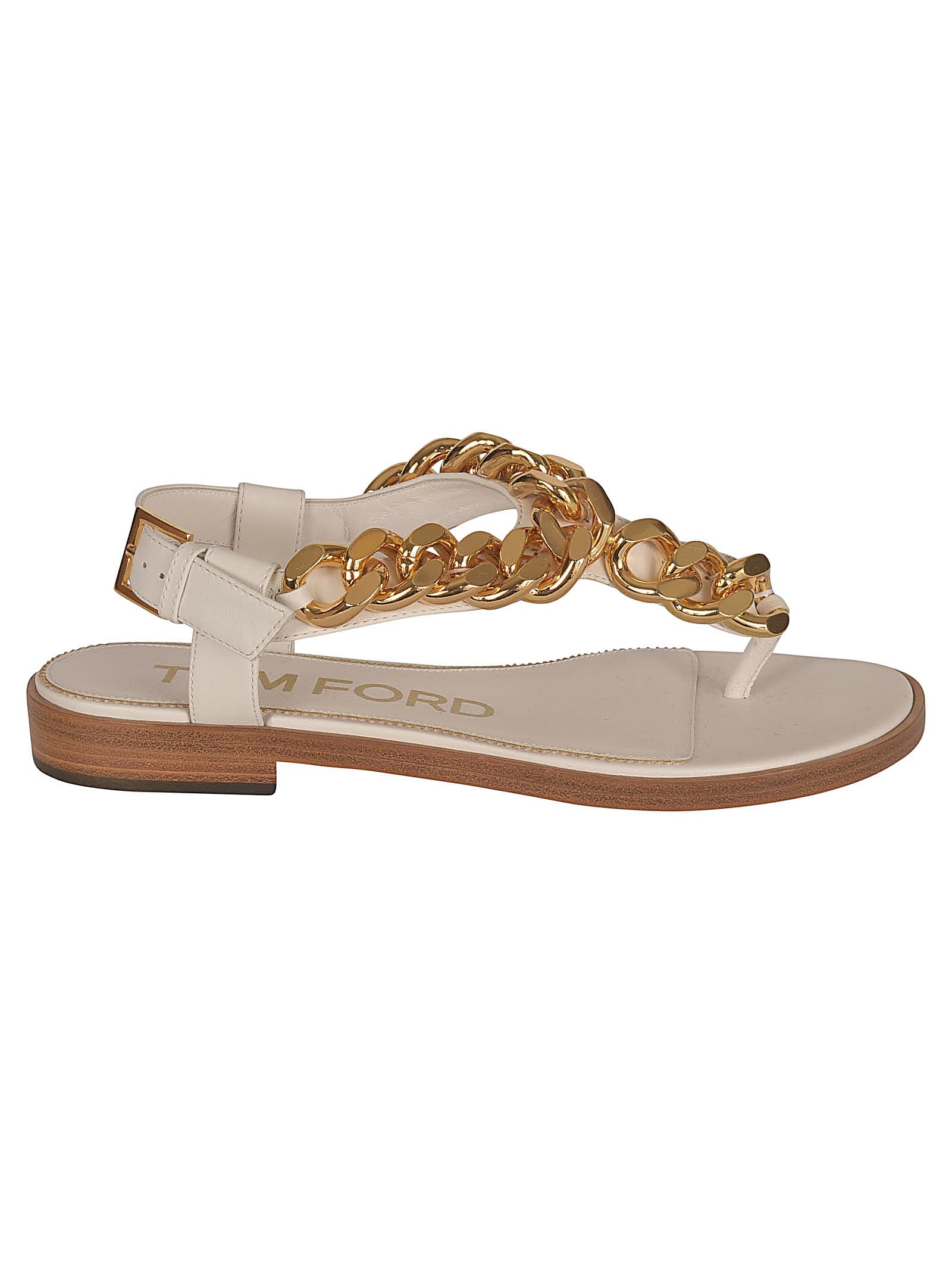 Tom Ford Chain Trimmed Side-buckle Flat Sandals