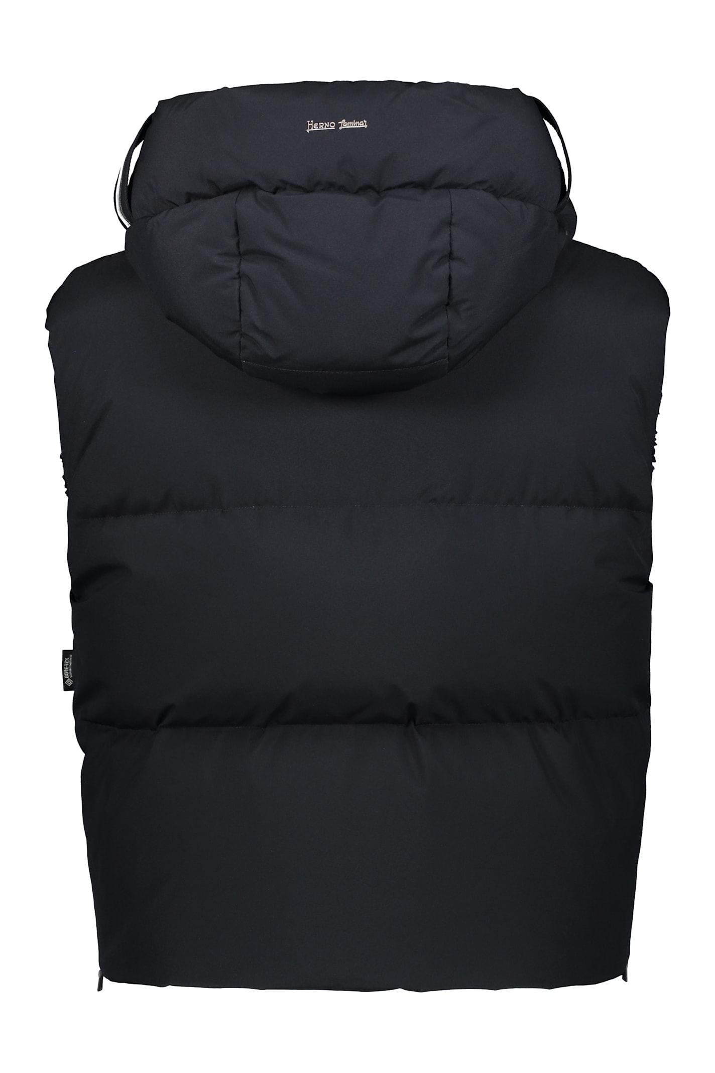 Herno Elegant Black Sleeveless Hoodie In Black