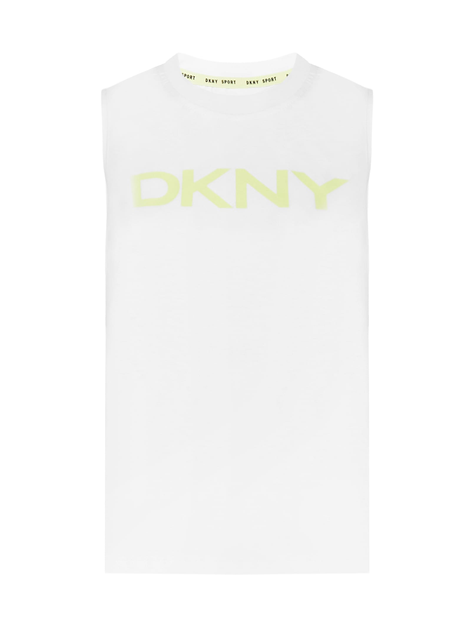 Dkny Top In White Sunny Lime
