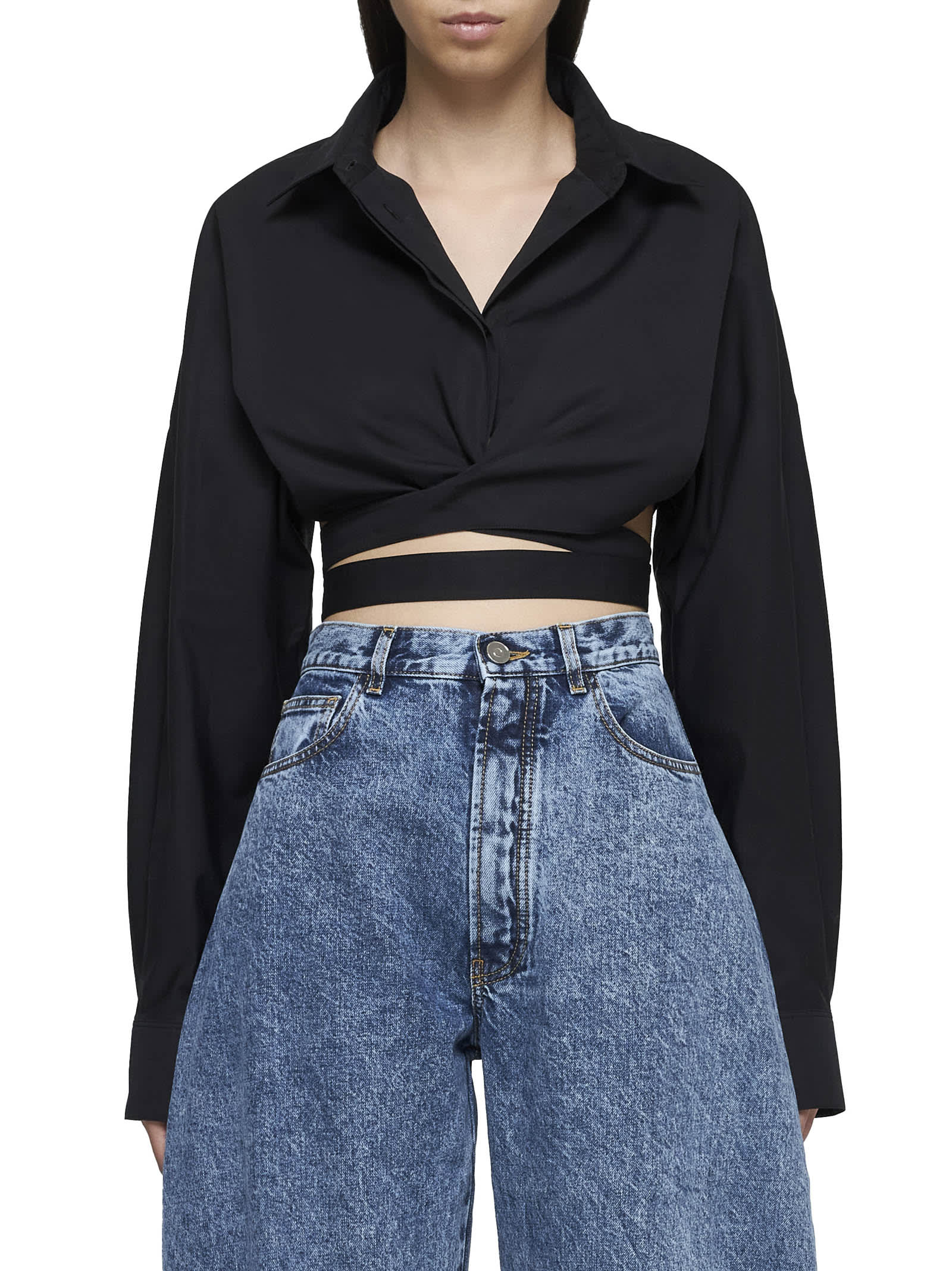 Shop Alaïa Shirt In Noir Alaia