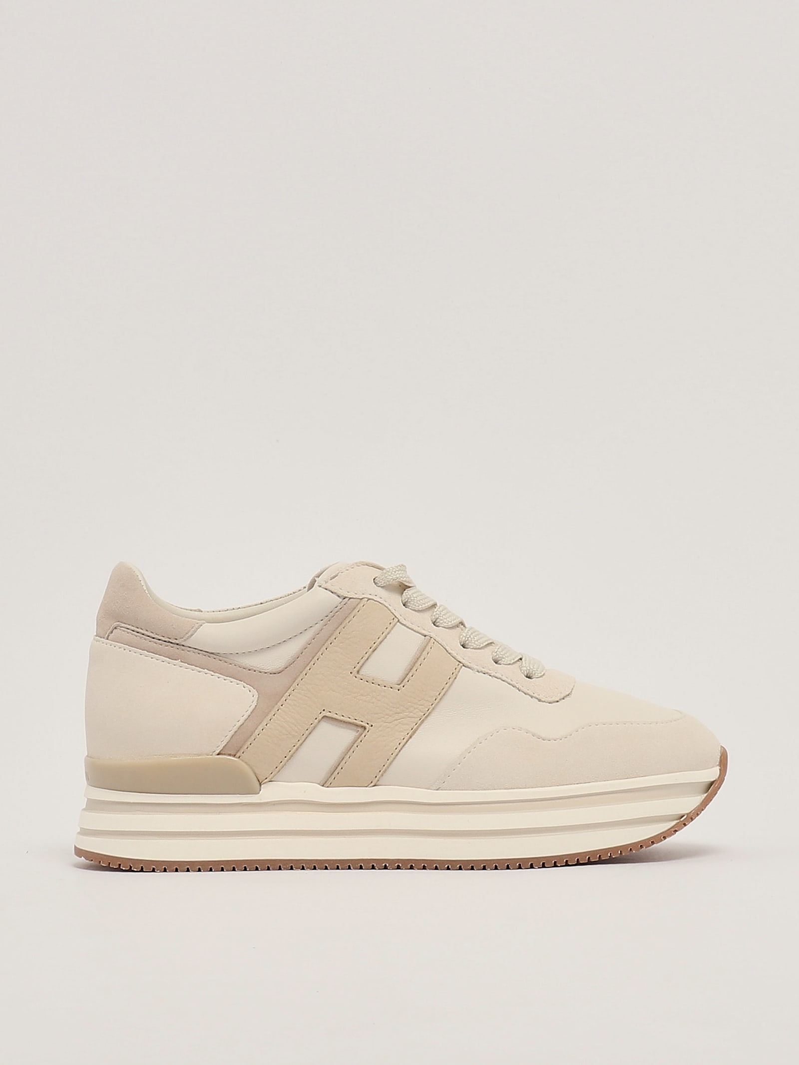 Shop Hogan Midi Platform H483 Sneaker In Burro