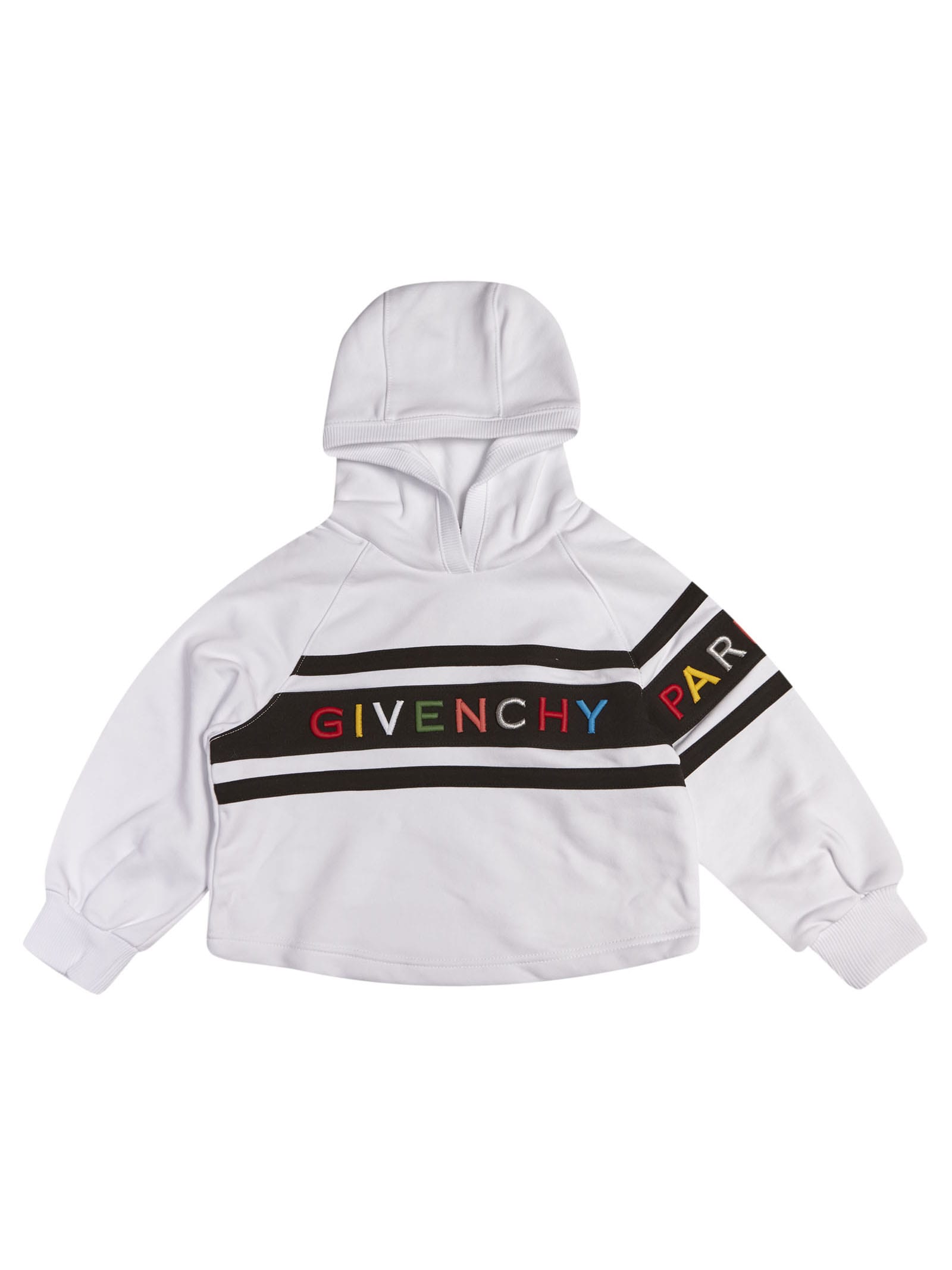 Givenchy Kids' White Sweatshirt With Multicolor Logo In Black & White