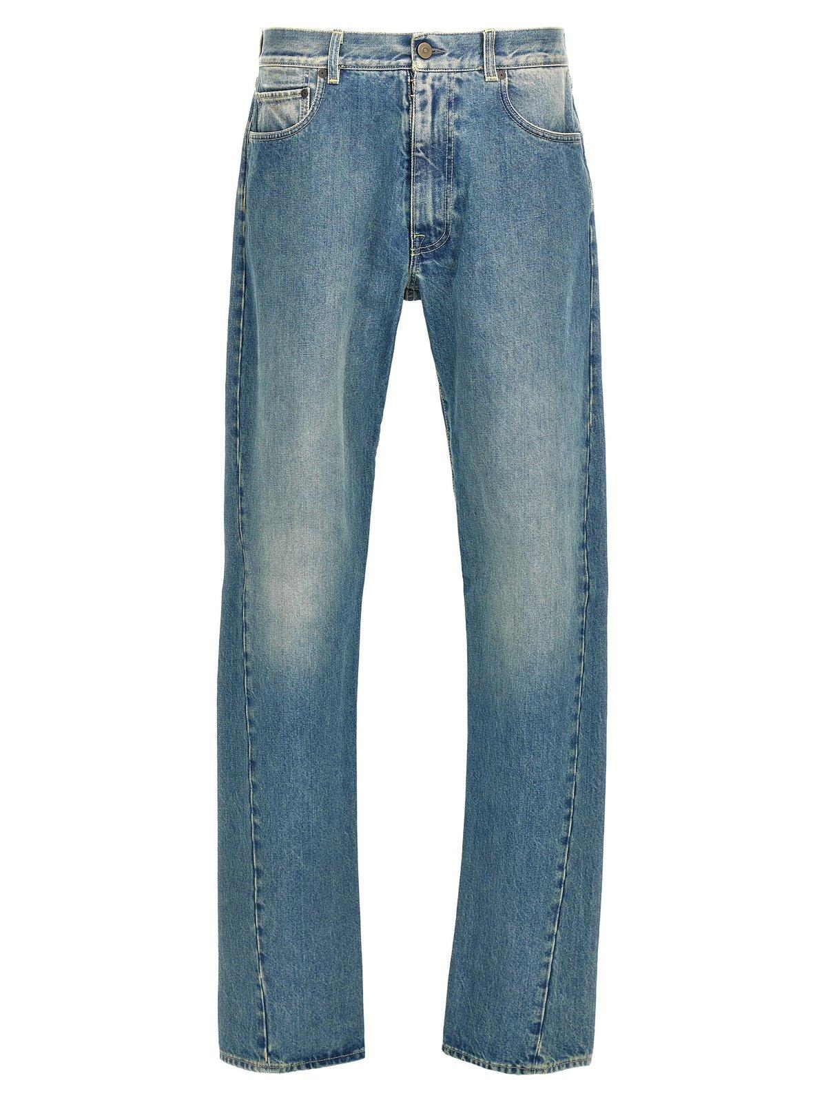 Shop Maison Margiela 4 Stitch Straight-leg Jeans In Blue