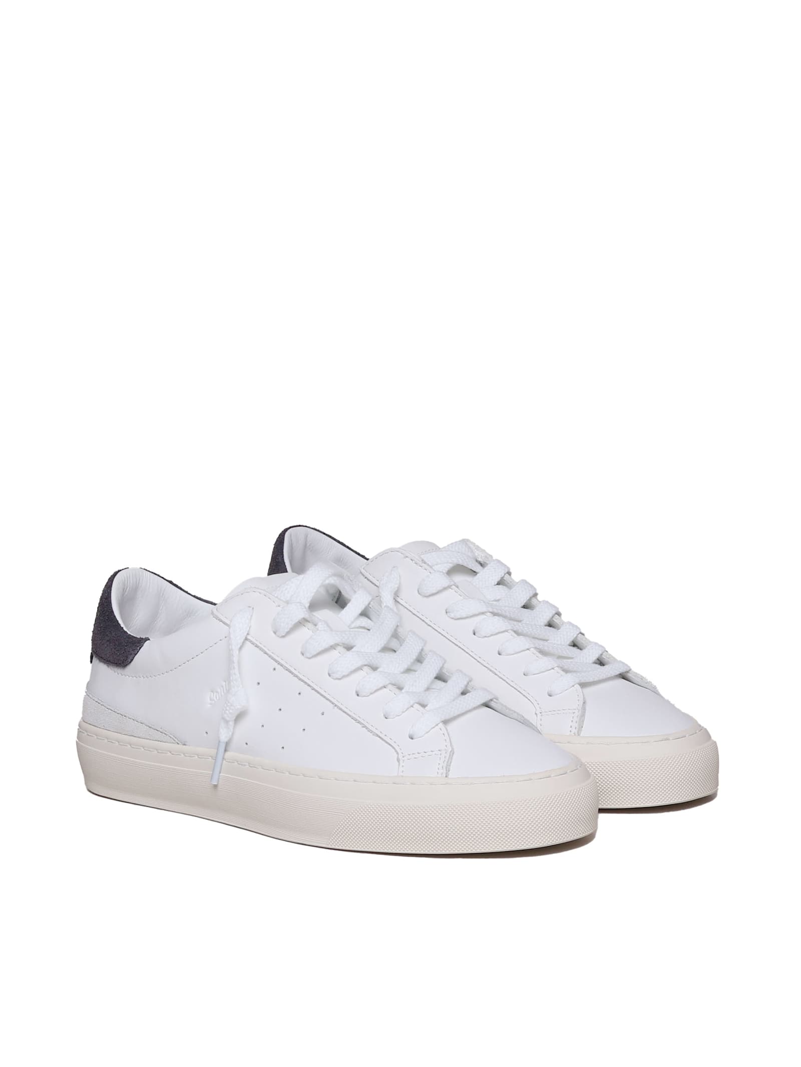 Shop Date Sonica Sneakers In Leather In White-gray