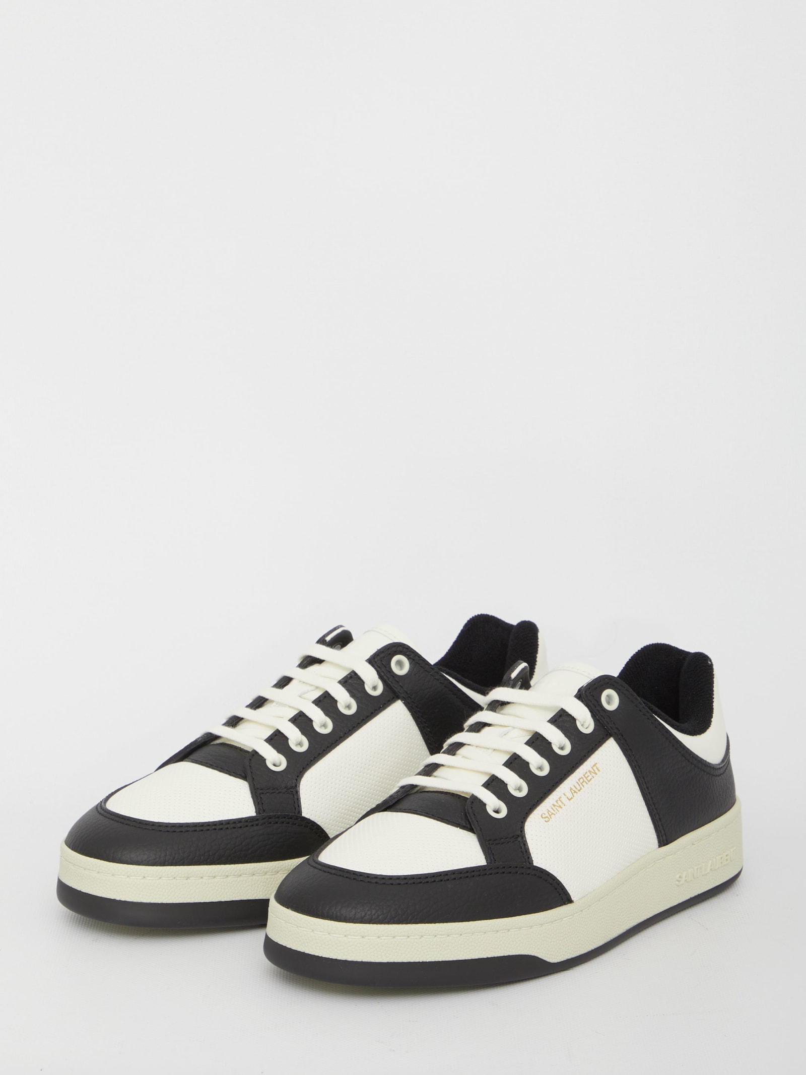 Shop Saint Laurent Sl/61 Low-top Sneakers In Coffee White/nero/co