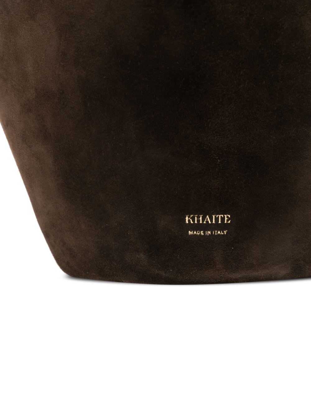 Khaite Lotus Mini Leather Bucket Bag In Brown