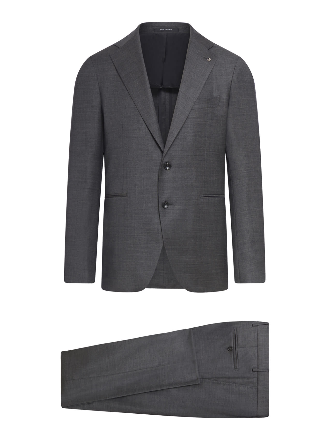 Tagliatore Tailored Wool And Silk Suit In Grey
