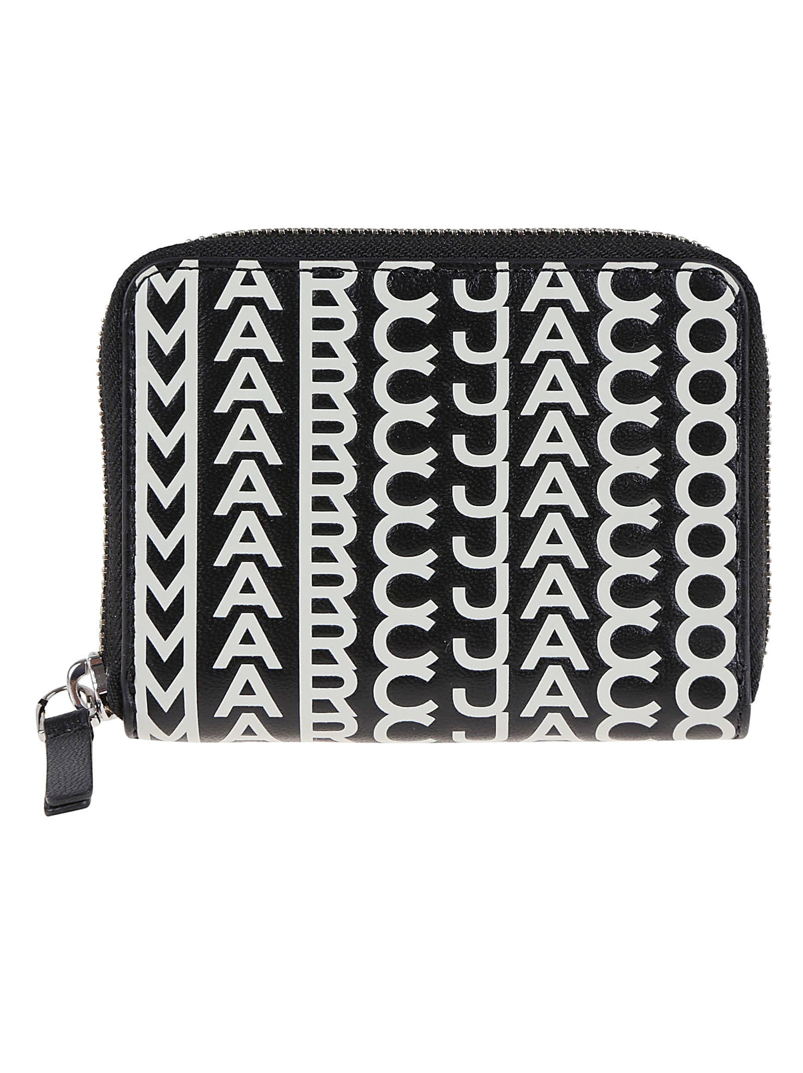 Marc Jacobs The Zip Around Wallet Monogram In Black White