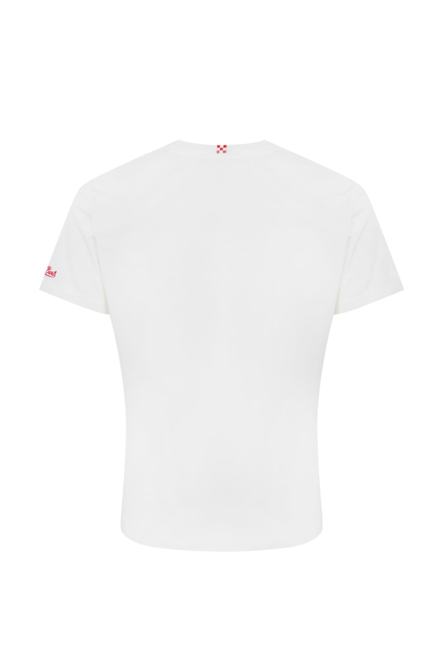 Shop Mc2 Saint Barth T-shirt With Ses Illetes Formentera Embroidery In Bianco