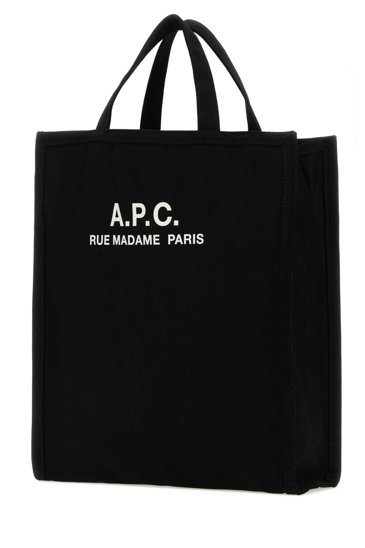 Apc Black Canvas Cabas Shopping Bag In Lzz